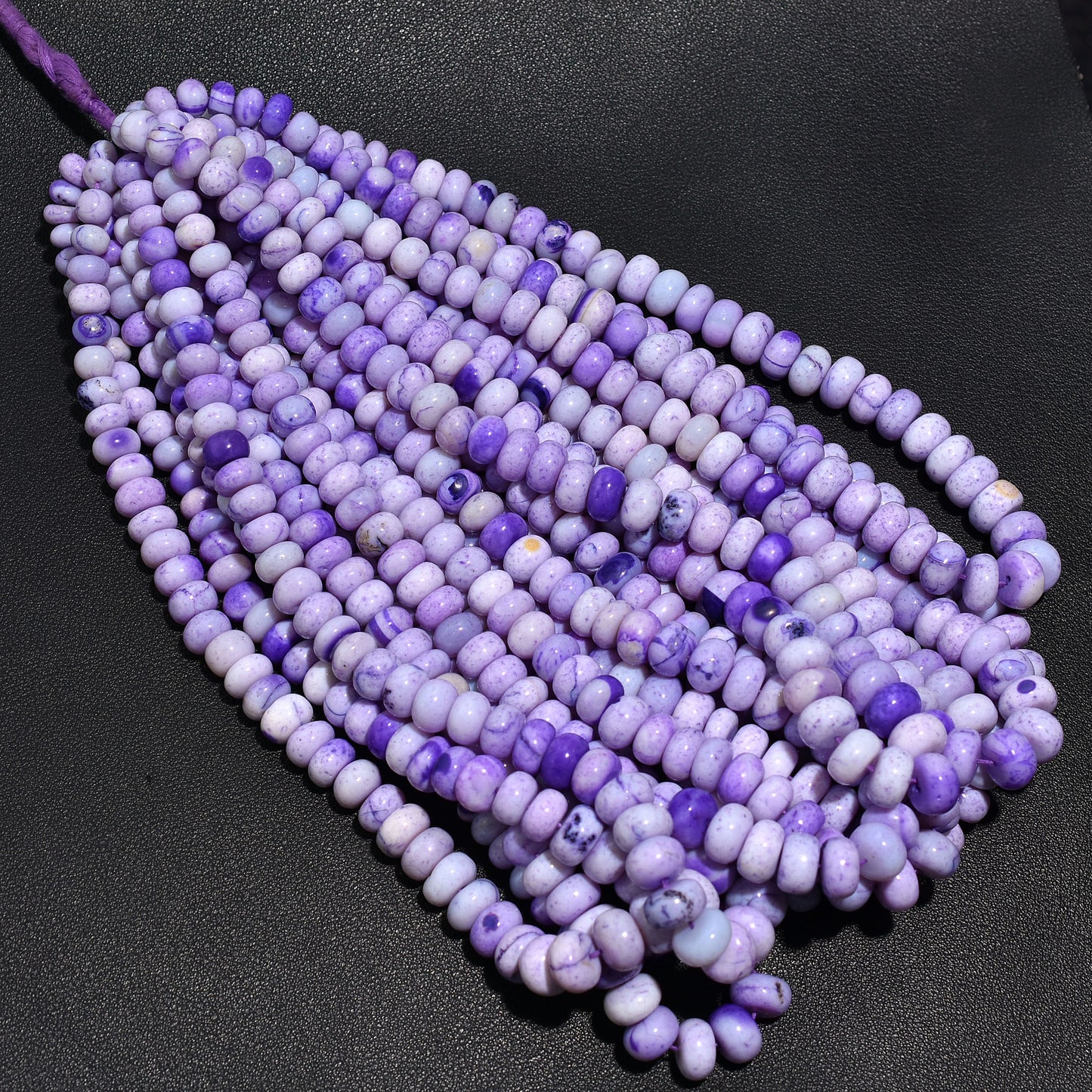 Ethereal Purple Opal Smooth Rondelle Gemstone Beads – 16 Inch Strand Wholesale For Beading & Crafts