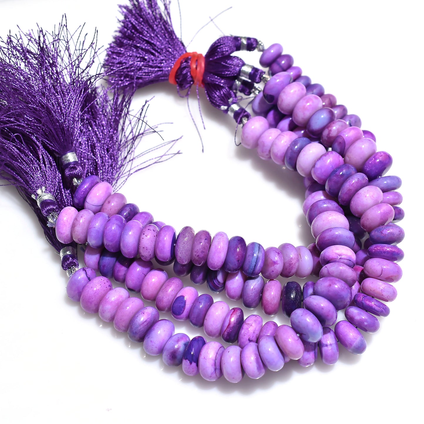 Attractive Purple Opal Rondelle Beads – Smooth Gemstone Strand for Jewelry Making