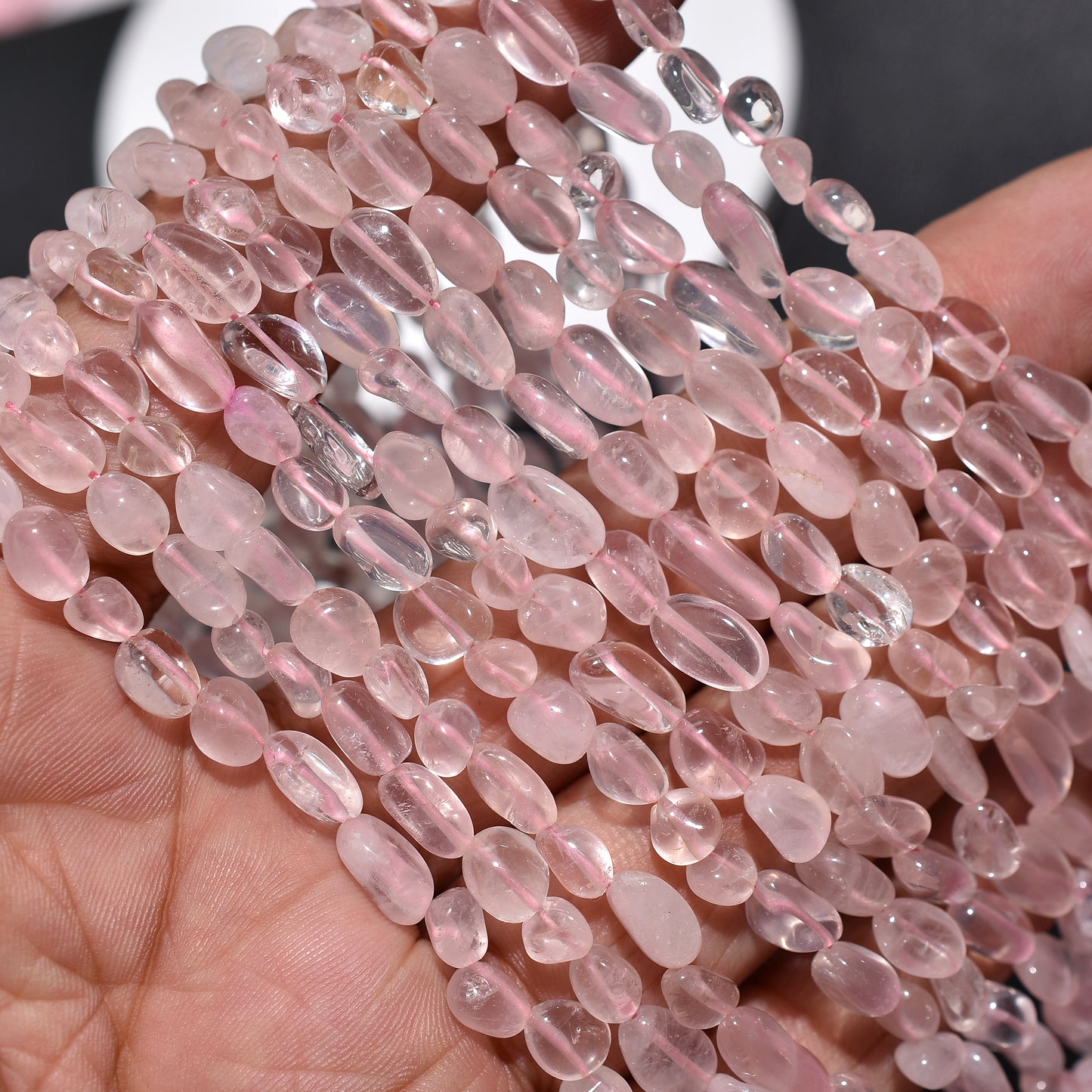 Blush Radiance Rose Quartz Nuggets Beads – Natural Pink Gemstones for Jewelry