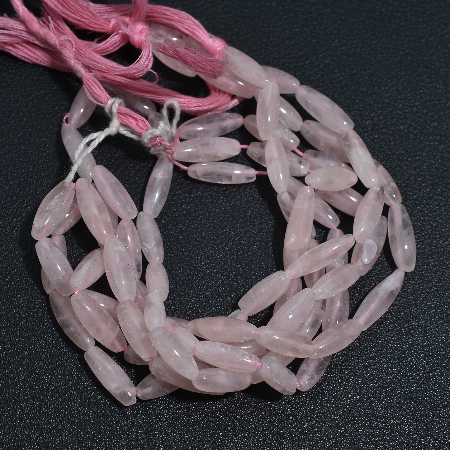 Natural Rose Quartz Rice Shape Beads – Polished Pink Gemstones for Jewelry Making
