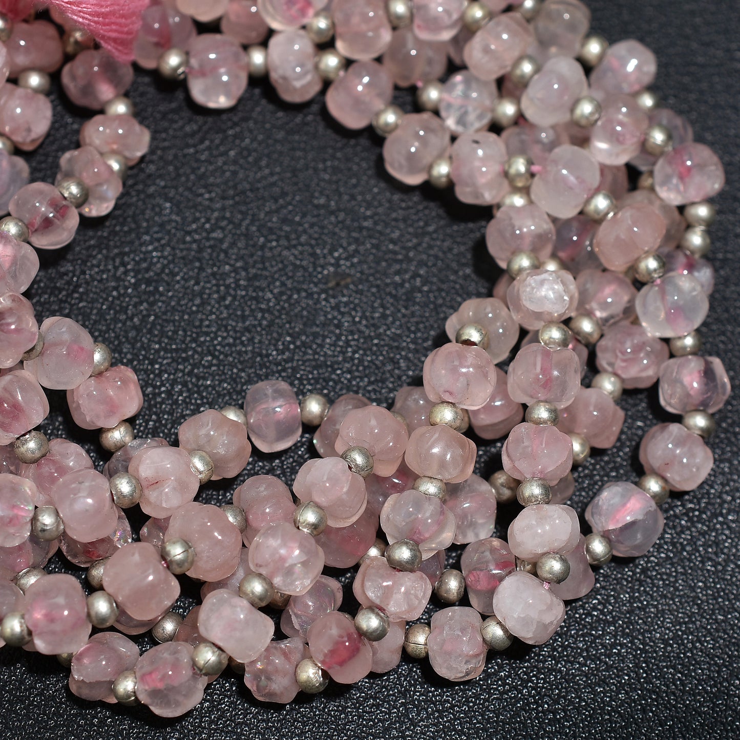 Charming Rose Quartz Beads – Watermelon Carving Gemstone Wholesale Strand For Beading & Crafts