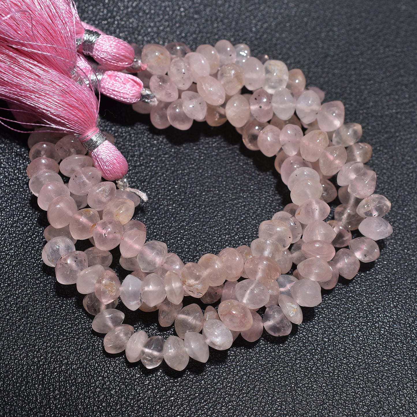 Natural Pink Rose Quartz Button Shaped Smooth Beads – 7 Inch Wholesale Gemstone Strand For Jewelry Makers
