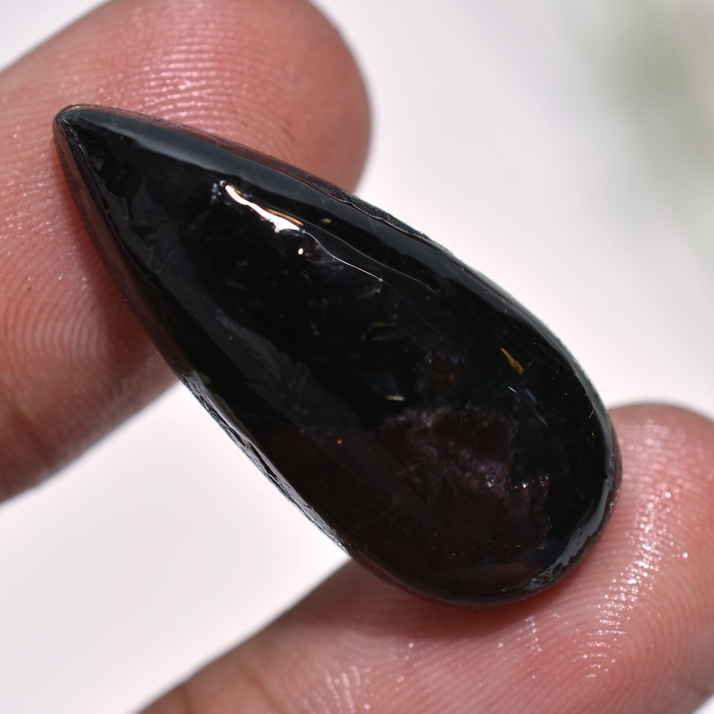 Vibrant Ruby Tourmaline Teardrop Cabochon – Natural Gemstone for Artistic Jewelry (13x30x4mm,/26ct)