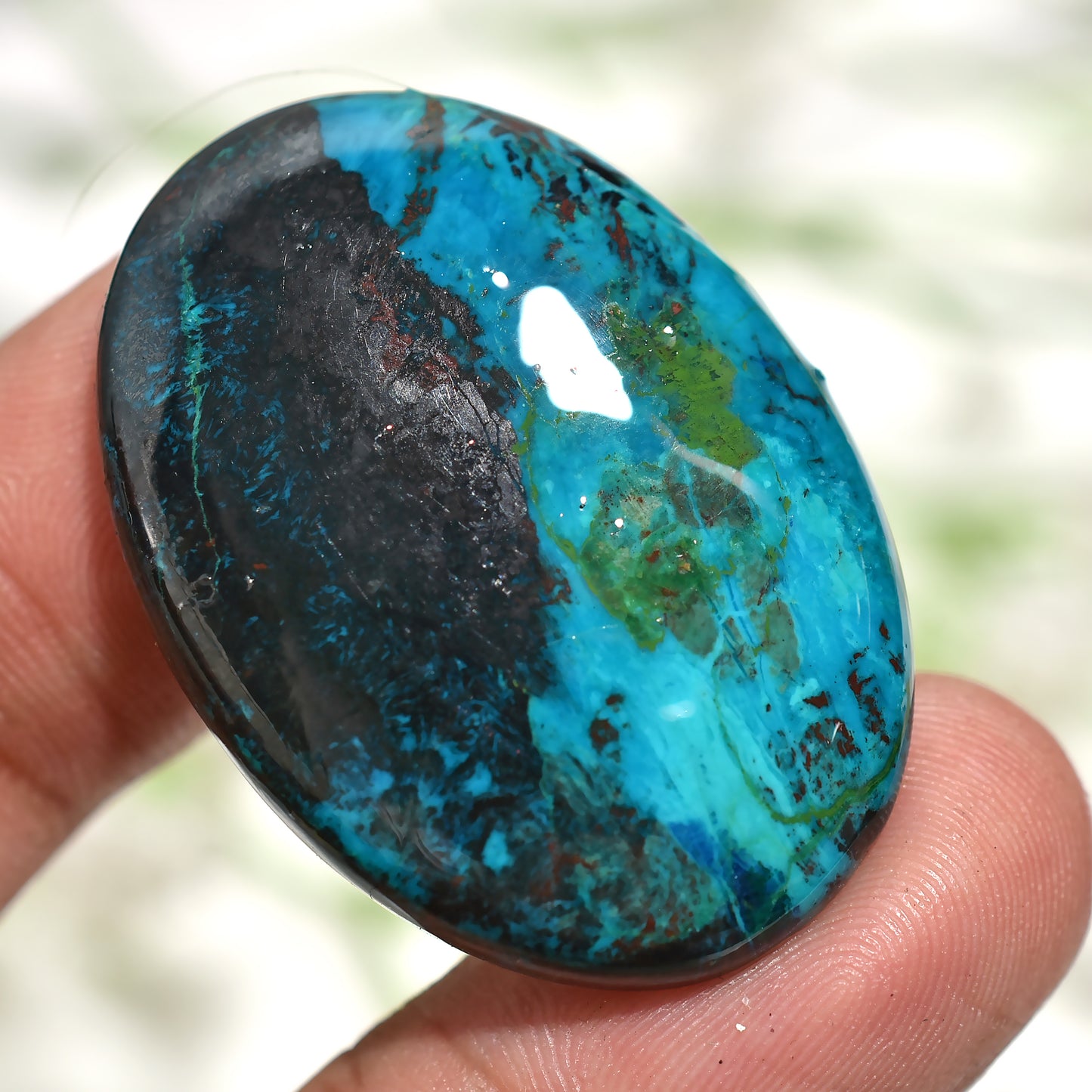 Designer Shattuckite Cabochon – Oval Gemstone for Custom Jewelry Making (25x35x3mm,/52ct)