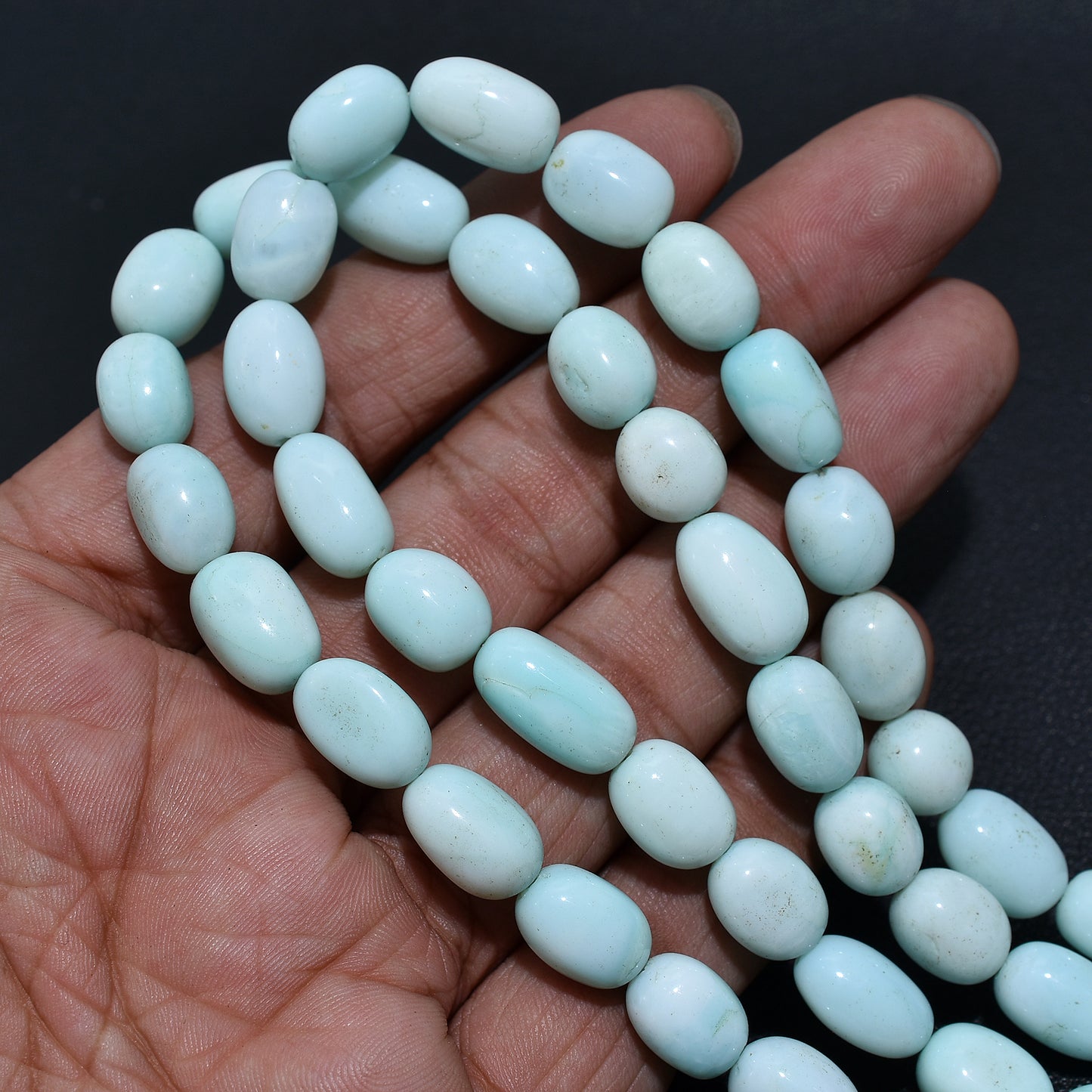 Smooth Sky Blue Opal Nugget Beads – 16 Inch Wholesale Gemstone Strand For Jewelry Making