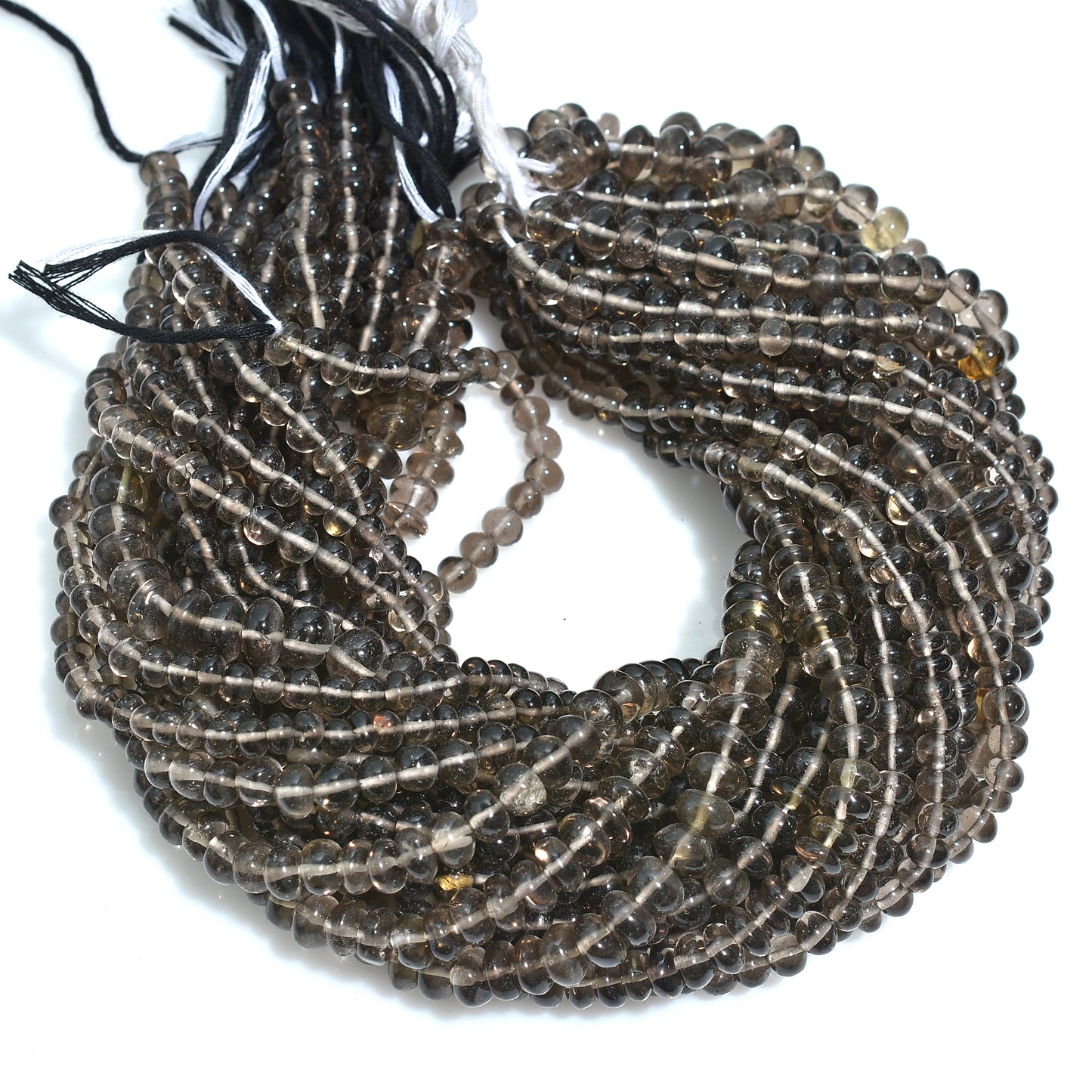 Beautiful Brown Smoky Quartz Beads Strand Natural Tiny Rondelle Gemstone Strand For Wholesale Jewellery