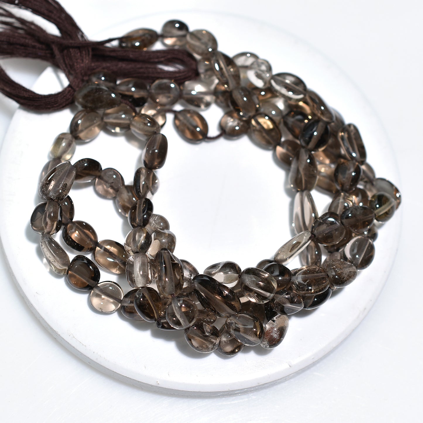 Glowing Smoky Quartz Smooth Nuggets Beads - Wholesale Gemstone Strand For Jewelry Designers