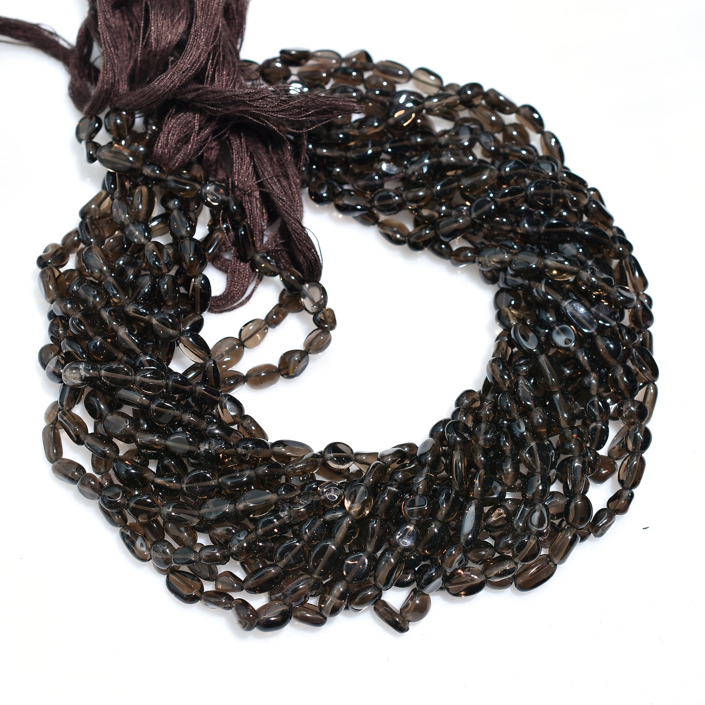 Warm Brown Smoky Quartz Smooth Nuggets Beads – Natural Gemstone Strand For Crafting