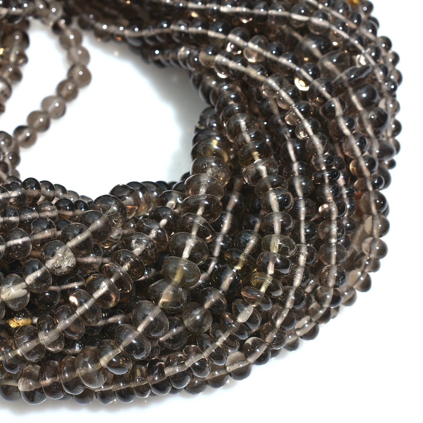 Beautiful Brown Smoky Quartz Beads Strand Natural Tiny Rondelle Gemstone Strand For Wholesale Jewellery