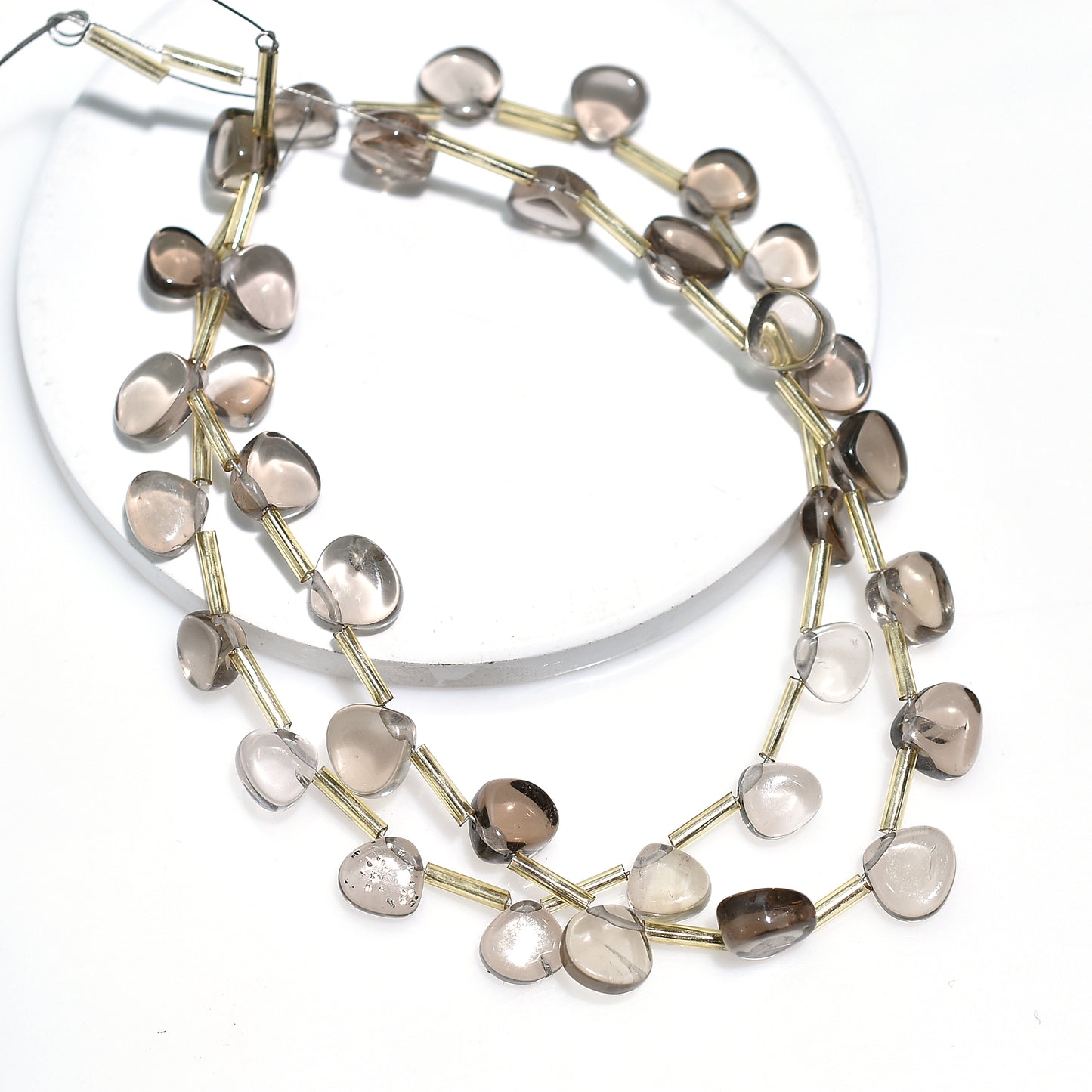Natural Smoky Quartz Smooth Pear Beads – Wholesale Gemstone Strand For Crafts & Jewelry