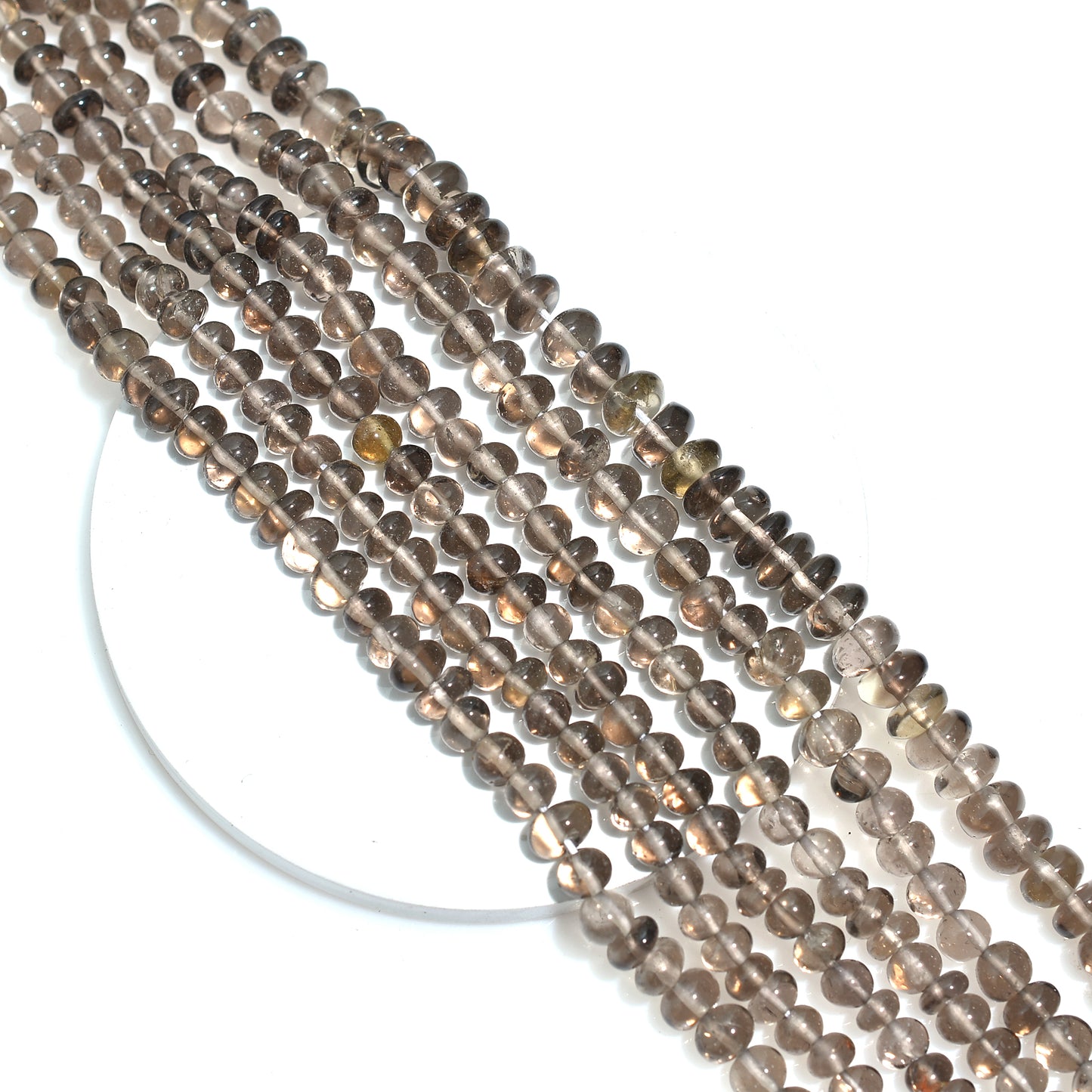 Beautiful Brown Smoky Quartz Beads Strand Natural Tiny Rondelle Gemstone Strand For Wholesale Jewellery