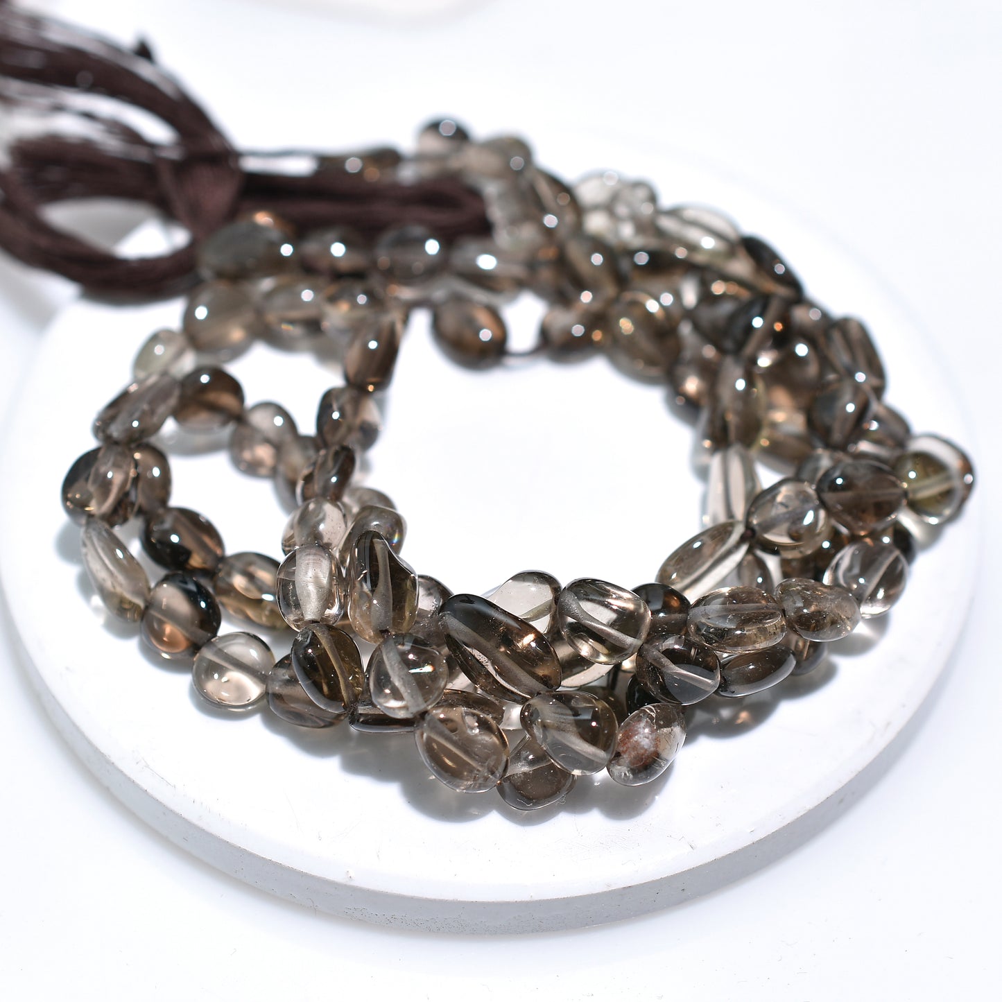 Glowing Smoky Quartz Smooth Nuggets Beads - Wholesale Gemstone Strand For Jewelry Designers