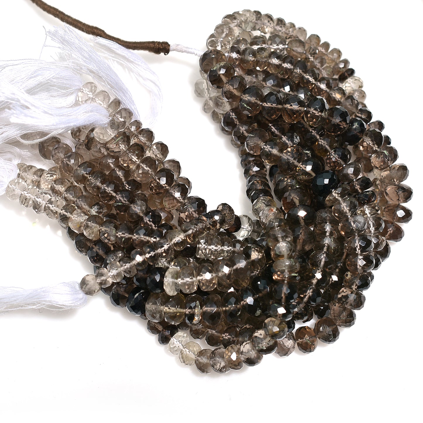 Shadowlight Faceted Smoky Brown Gemstones – Elegant Earth-Tone Beads for Jewelry