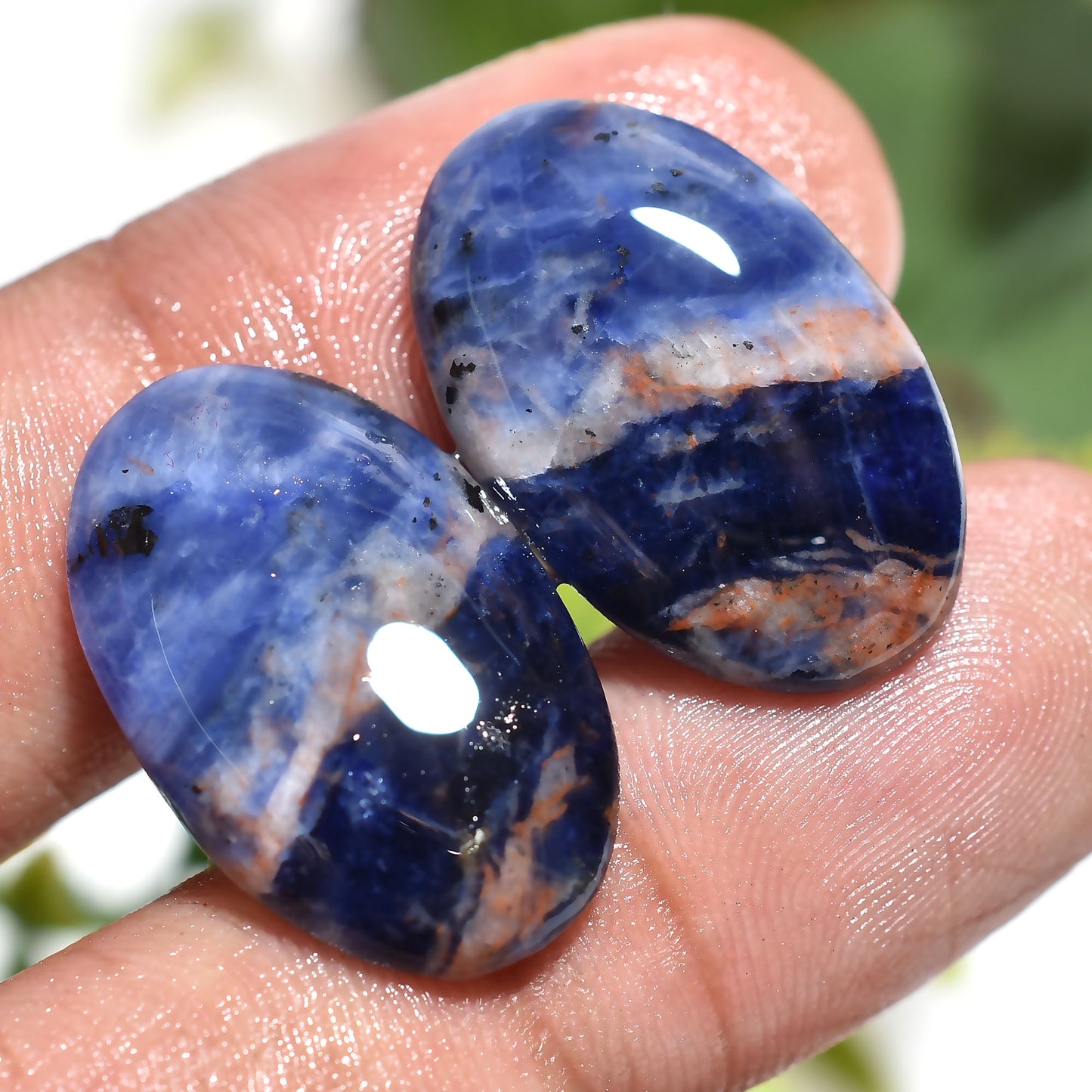 Classic Oval Sodalite Matched Earrings Pair – Natural Gemstone for Unique Handmade Jewelry