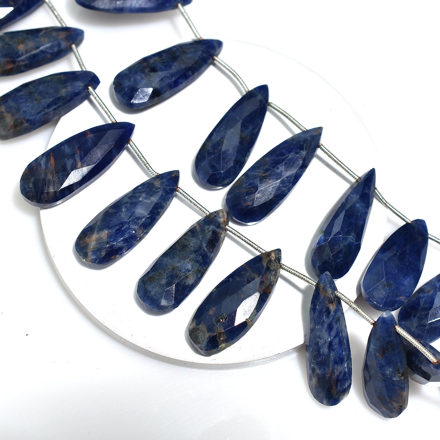 High-Quality Sodalite Teardrop Faceted Beads – Rich Blue Gemstones for Wholesale Jewelry