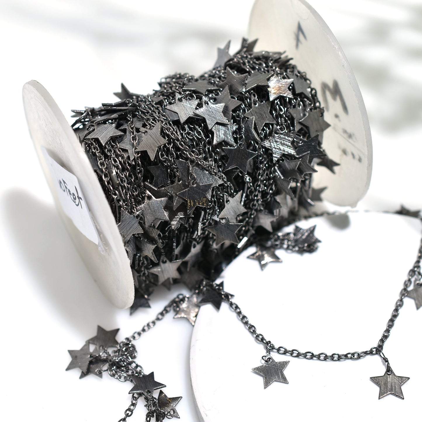 Stunning Star Drop Rosary Chain – Wholesale Black Plated Dangle Links for Crafts