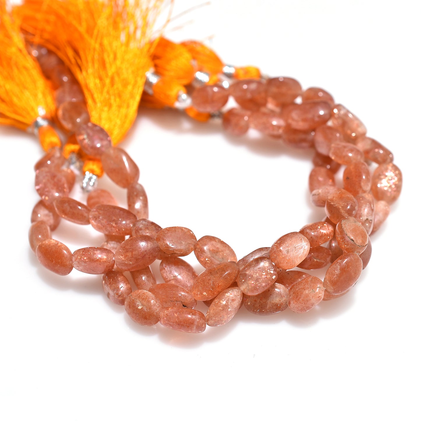 Wholesale Sparkling Sunstone Nuggets Beads – 7inch Tumbled Gemstone Strand for Jewelry Making