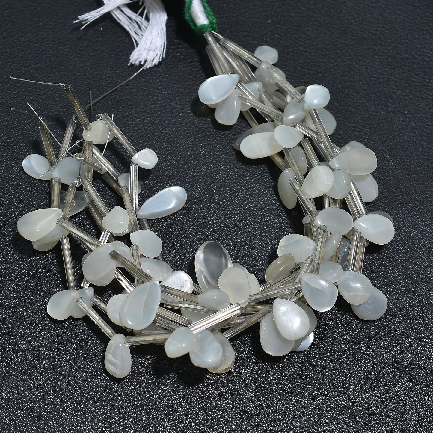 Delicate Off-White Moonstone Pear Beads– Soft Toned Gemstones for Wholesale Jewelry