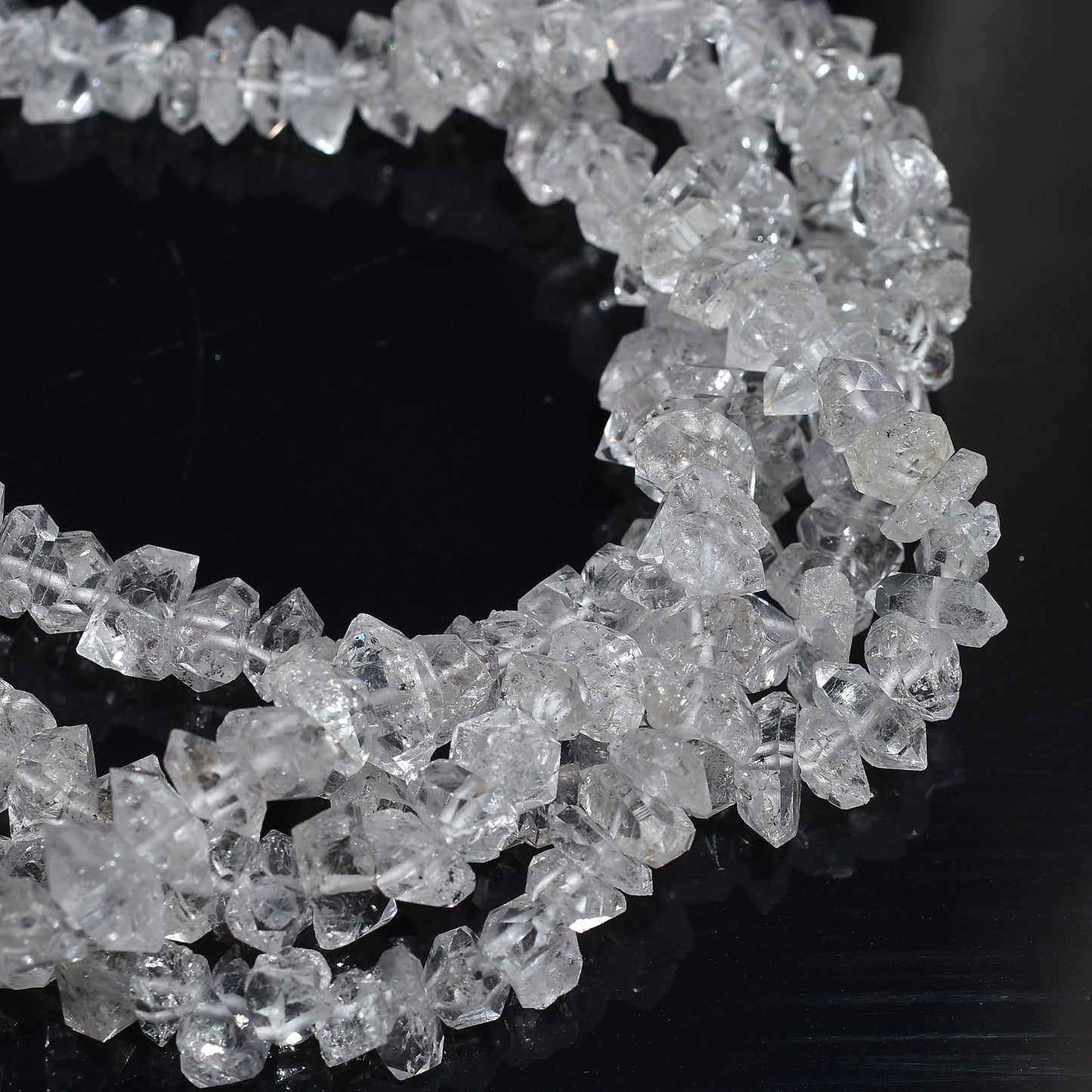 Real Herkimer Diamond Uneven Beads – Raw Quartz Crystal Strand for Wholesale StoneJewelry