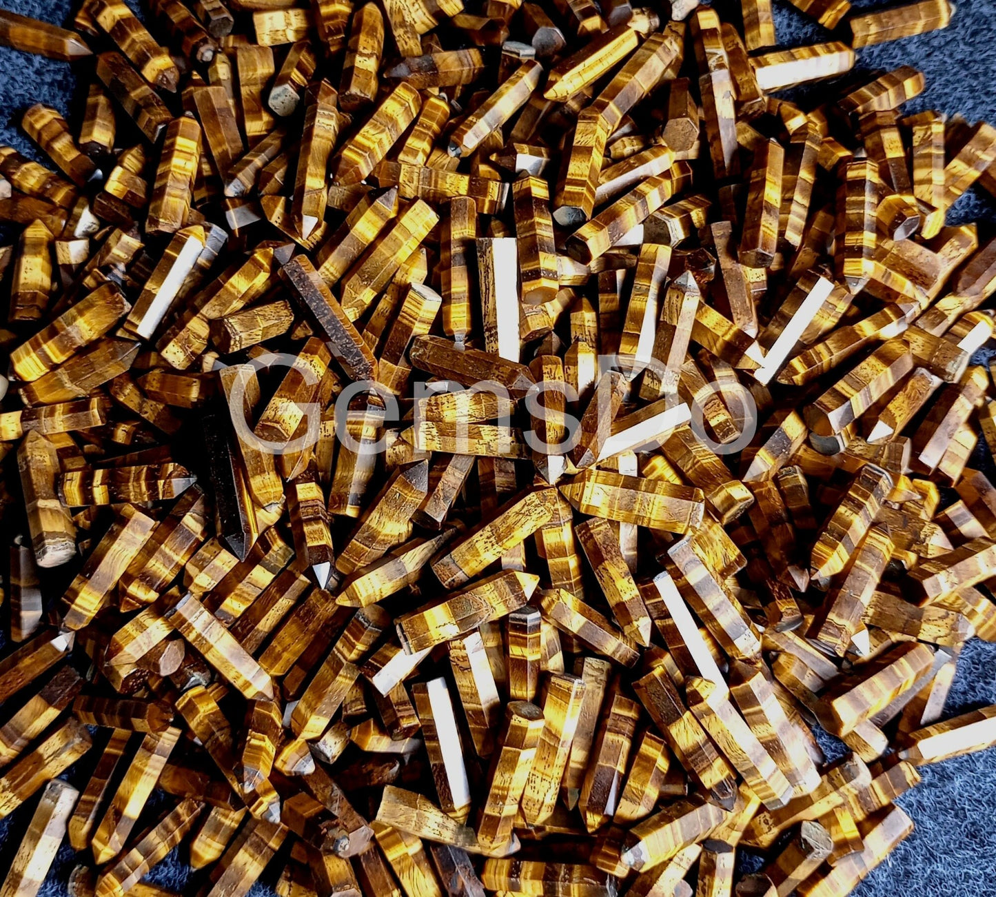 Tiger Eye Pencil Point Gemstone Lot – Single Terminated Bullet Healing Wand (24-40mm)