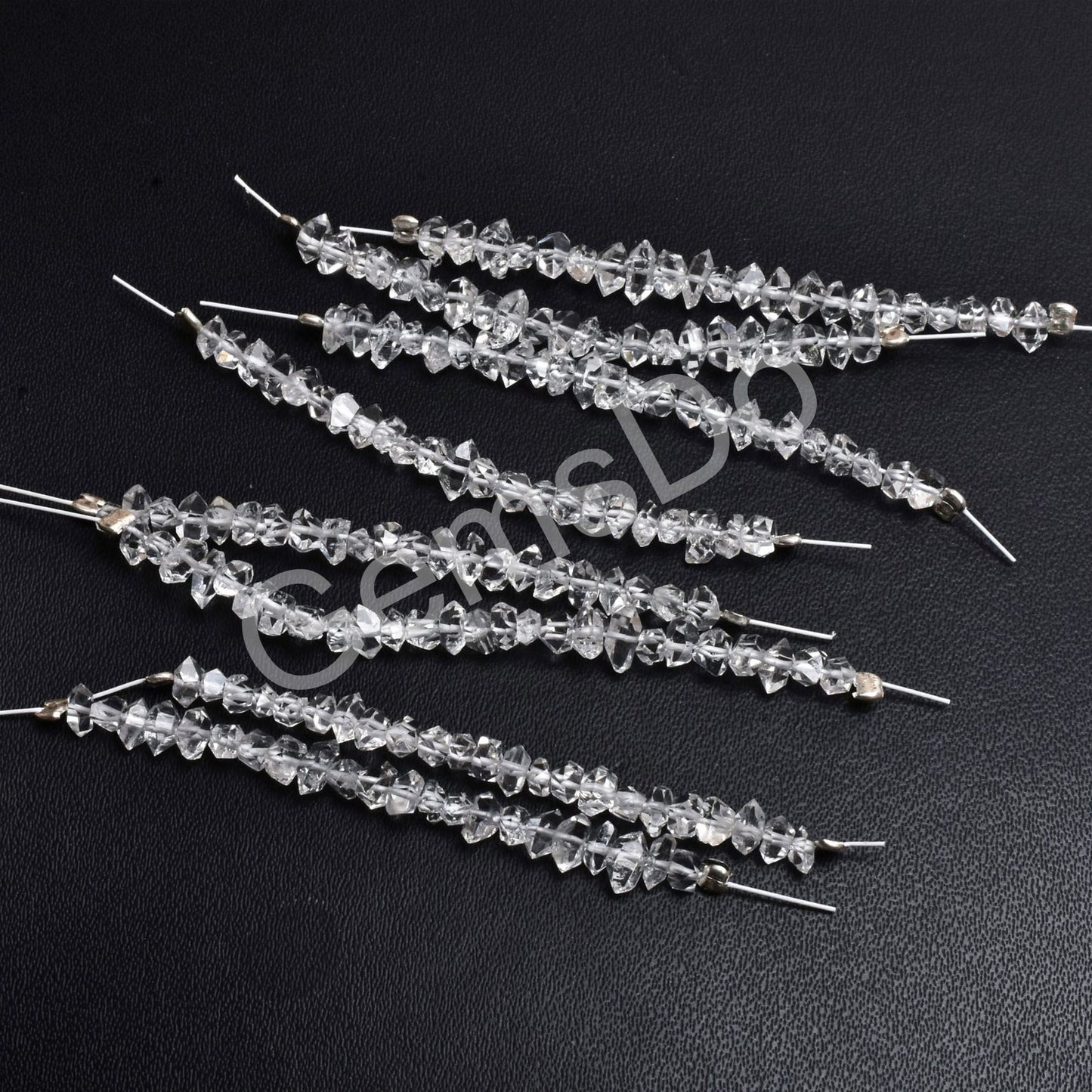 Natural Herkimer Diamond Beads Strand – AAA Grade Super Clear Gemstones