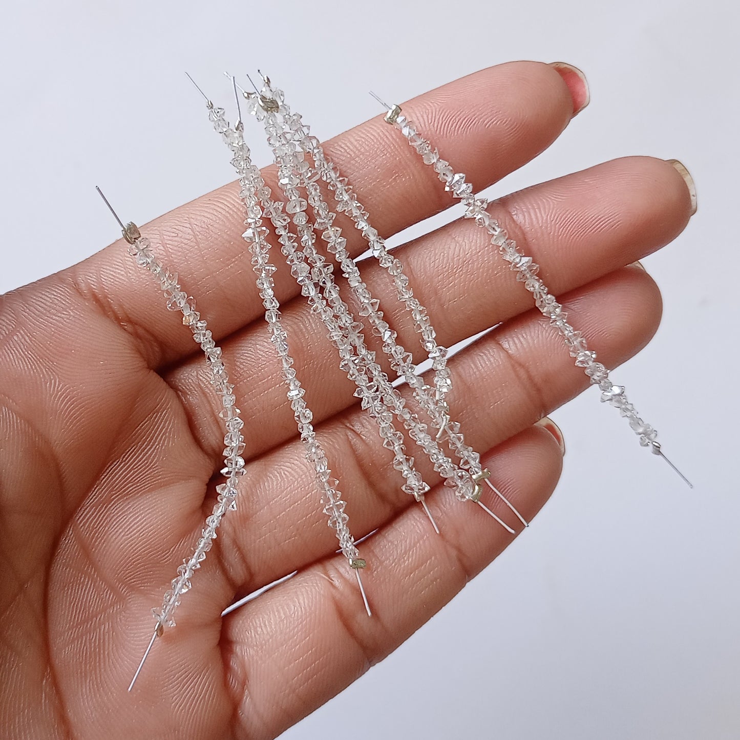 Natural Herkimer Diamond Beads Strand – AAA Grade Super Clear Gemstones