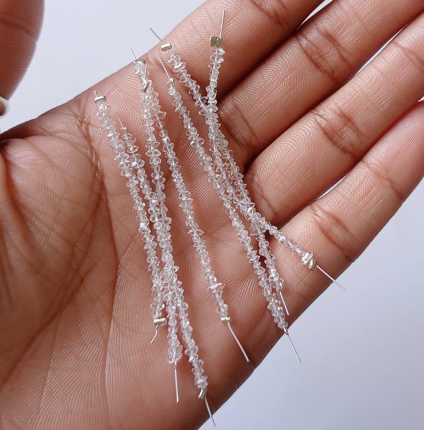 Natural Herkimer Diamond Beads Strand – AAA Grade Super Clear Gemstones