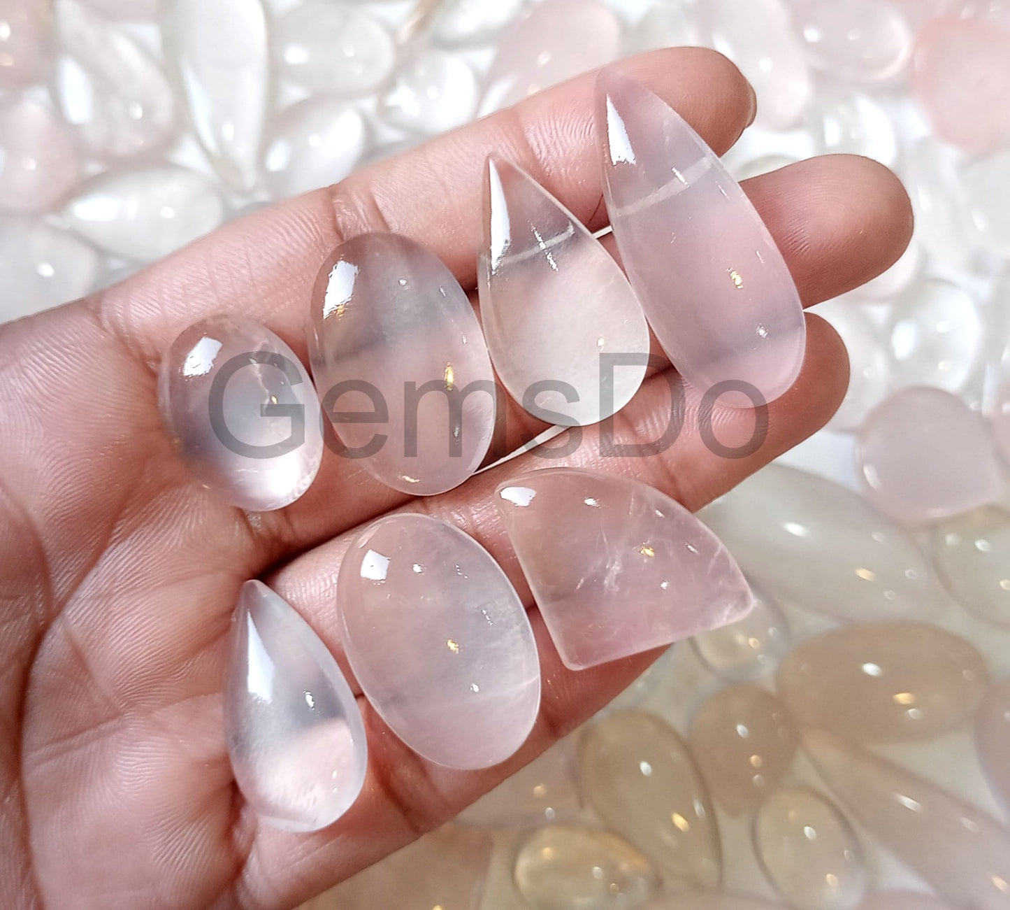 Natural Rose Quartz Gemstone Lot – Polished Bulk Pink Crystal Stones for Jewelry, Healing & Craft Projects