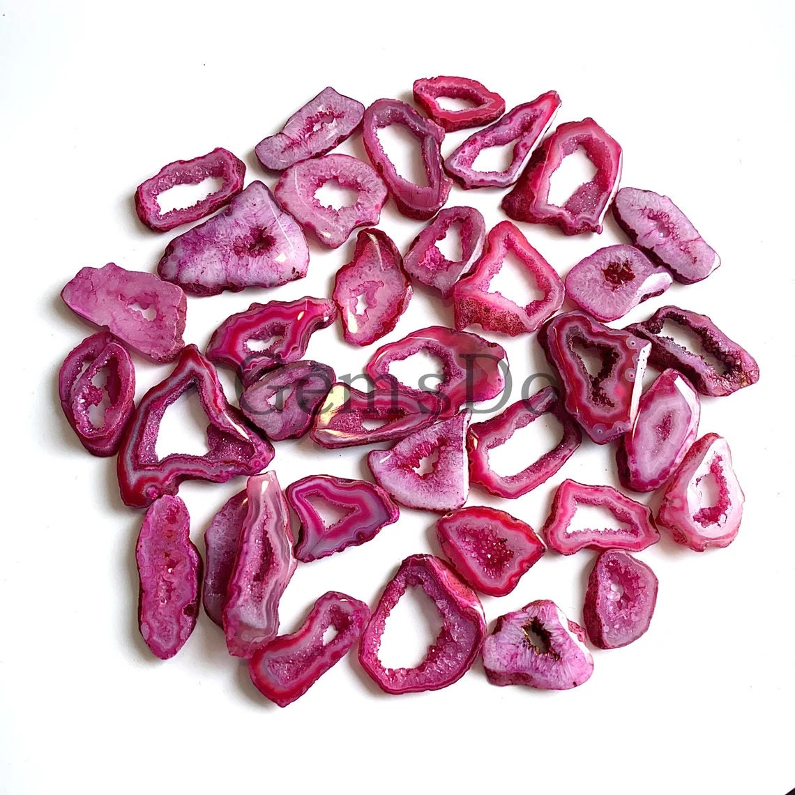 Wholesale Pink Window Druzy Gemstone Lot – Sparkling Quartz Geode Cabochons For Jewelry Suppliers