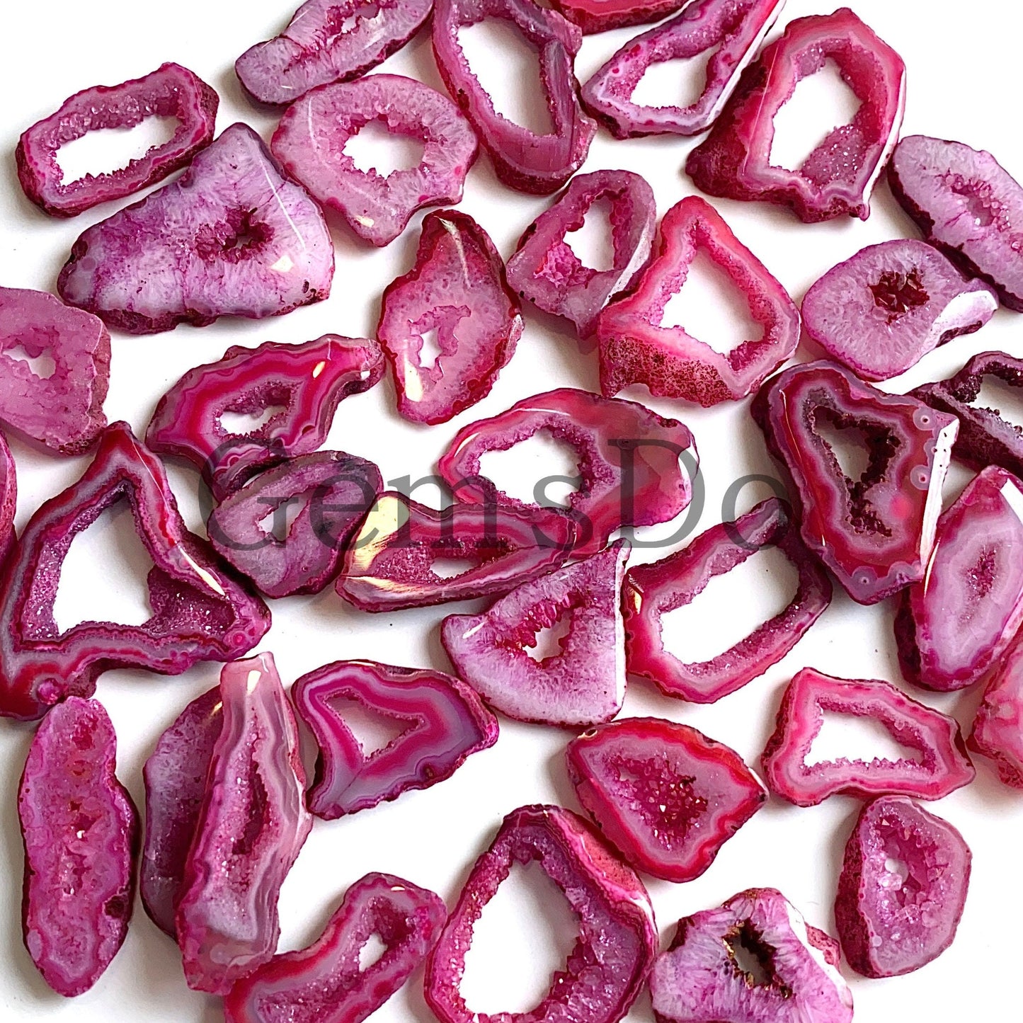 Wholesale Pink Window Druzy Gemstone Lot – Sparkling Quartz Geode Cabochons For Jewelry Suppliers