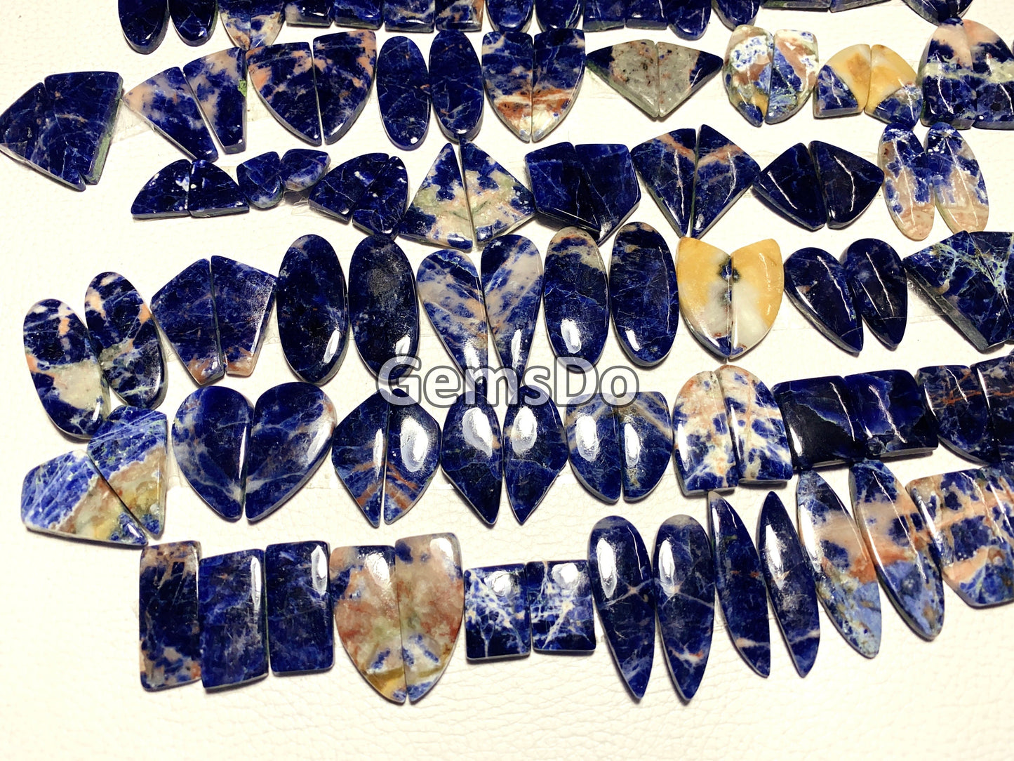 Bulk Sodalite Cabochon Pair Wholesale Lot, Sodalite Gemstone Smooth Pair
