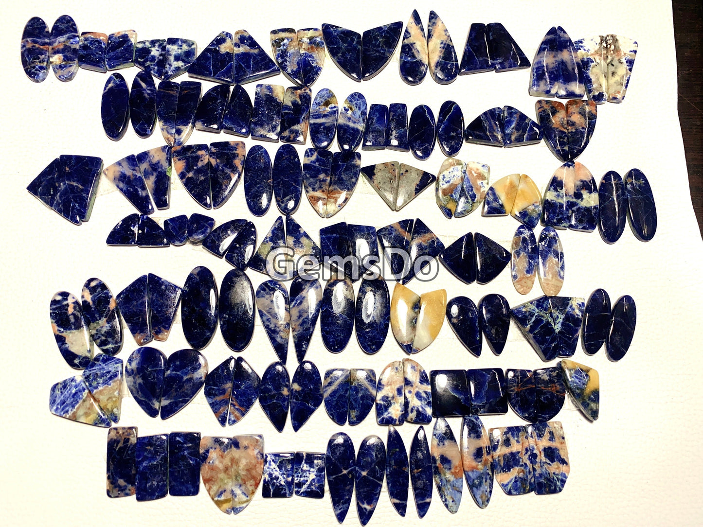 Bulk Sodalite Cabochon Pair Wholesale Lot, Sodalite Gemstone Smooth Pair