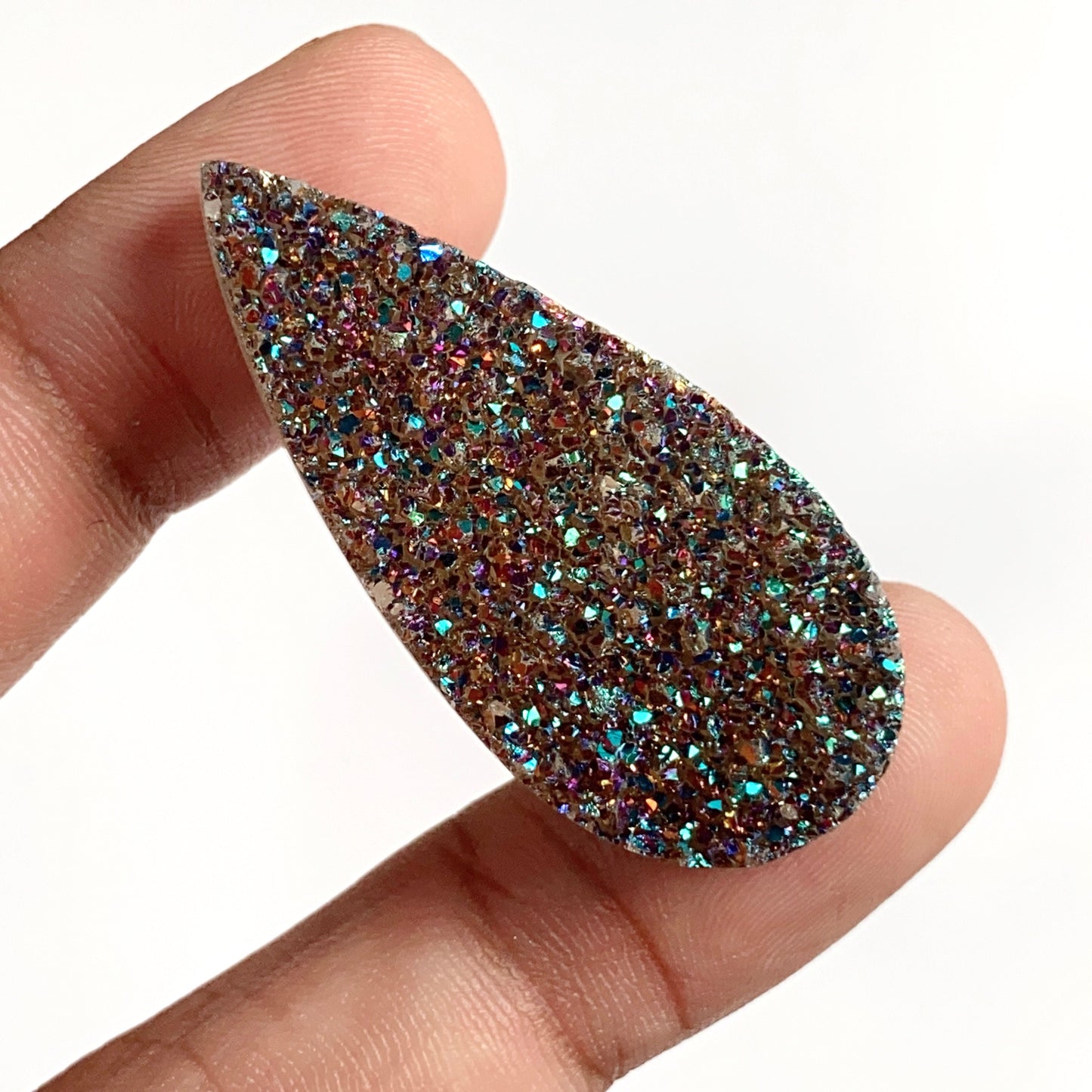 Titanium Druzy Gemstone - Blue Druzy Titanium Druzy, Pear Loose Gem