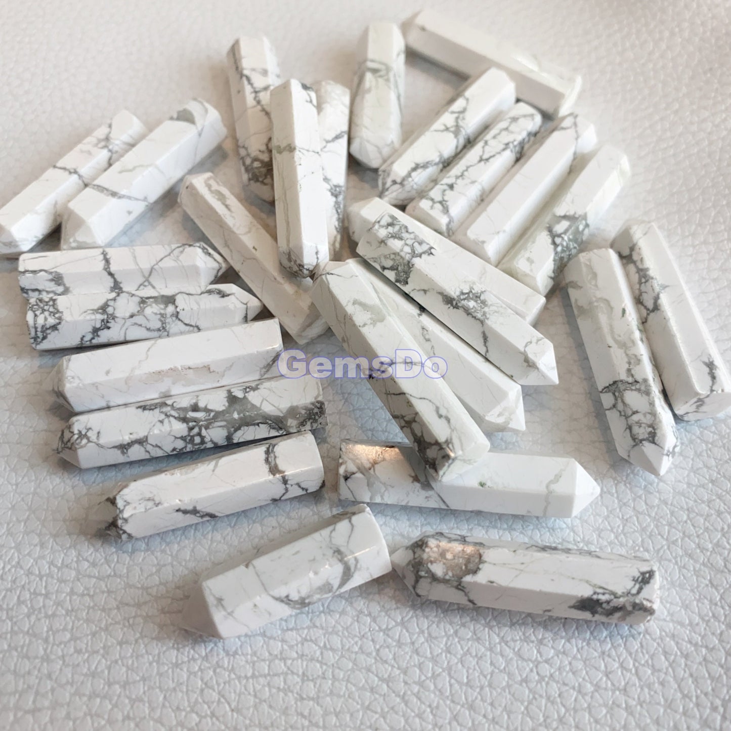 Bulk Lot Howlite Pointed Crystal, White Howlite Tower Crystal Gemstone, Faceted Howlite Single Point Stone, Obelisk Crystal, Crystal Wands