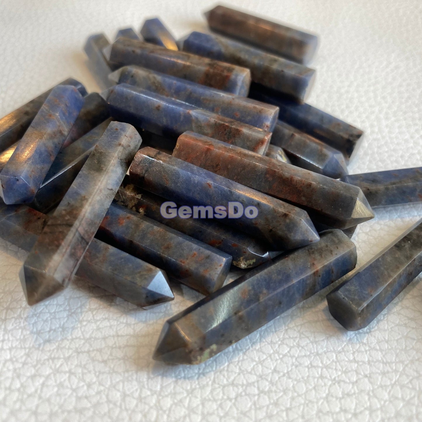 Blue Opal Pencil Point Gemstone – Natural Quartz Crystal Obelisk for Reiki Healing