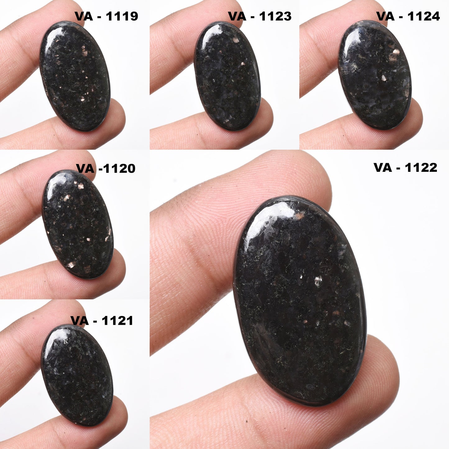 Nuummite Cabochon - Rare Black Nuummite Gemstone for Jewelry