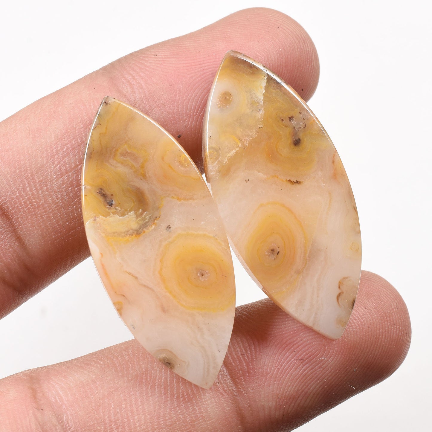 Green Ocean Jasper Gemstone Pair - Smooth Jasper for Earrings
