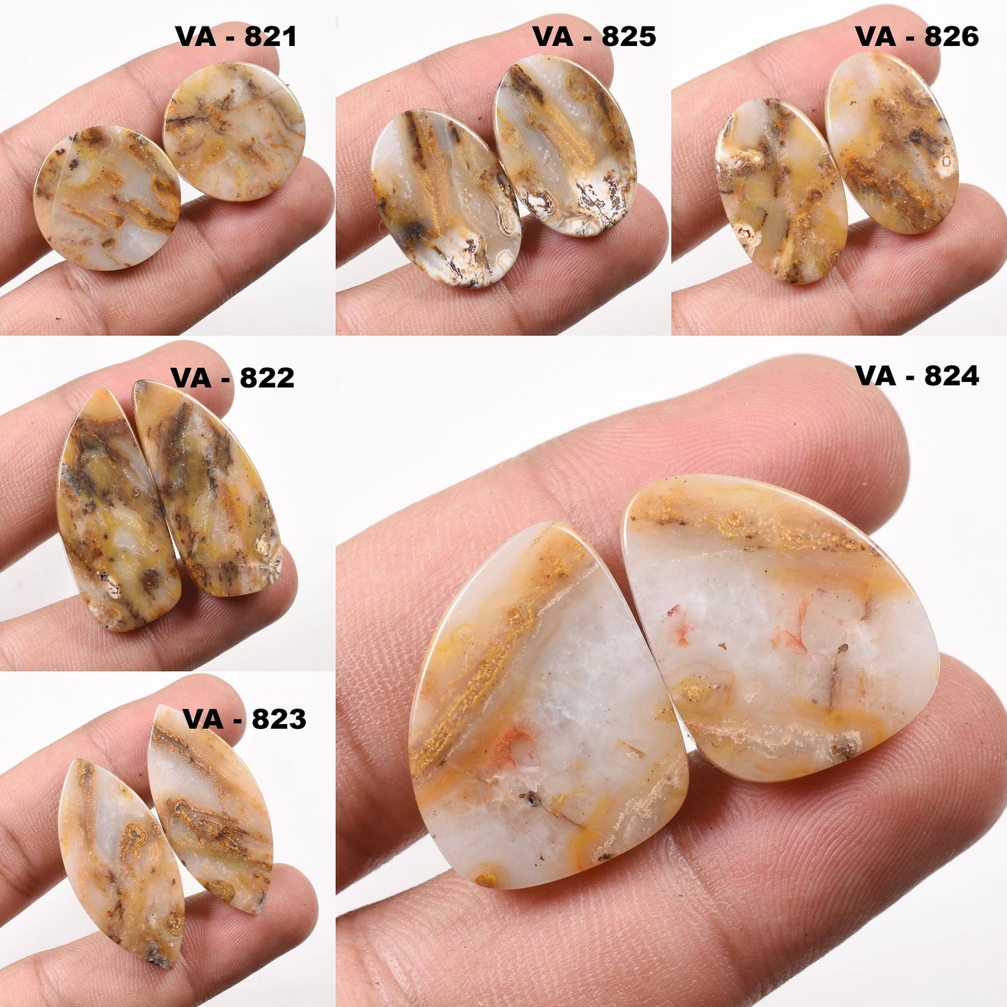 Wholesale Ocean Jasper Matched Pairs – Smooth Loose Gemstones for Earrings