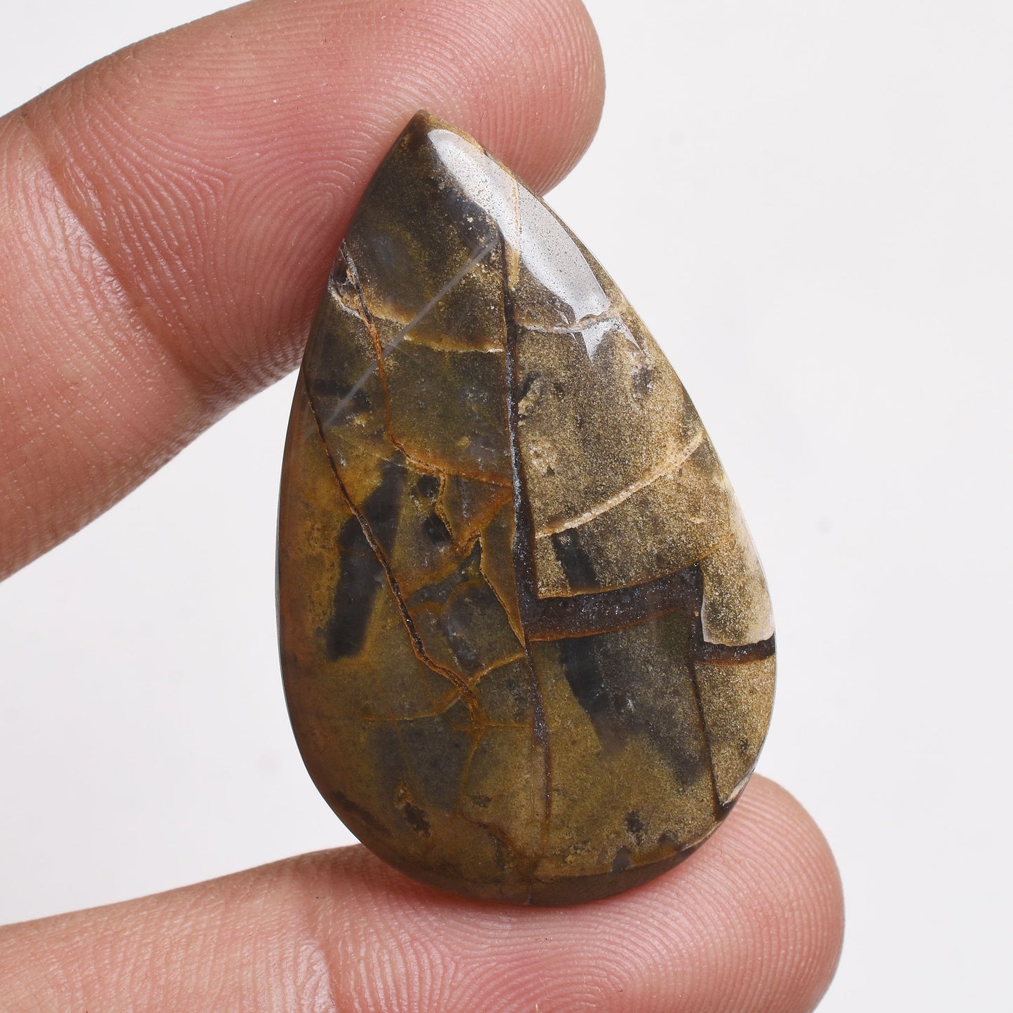 Yellow-Black Mango Jasper Cabochon - Mixed Shape Natural Gemstone, Wholesale Available