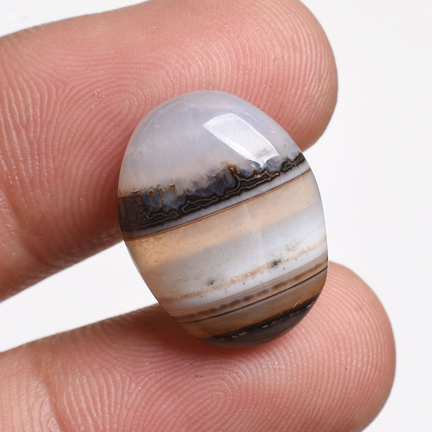 Natural Banded Agate Cabochons | Black Agate Stones in Multiple Shapes