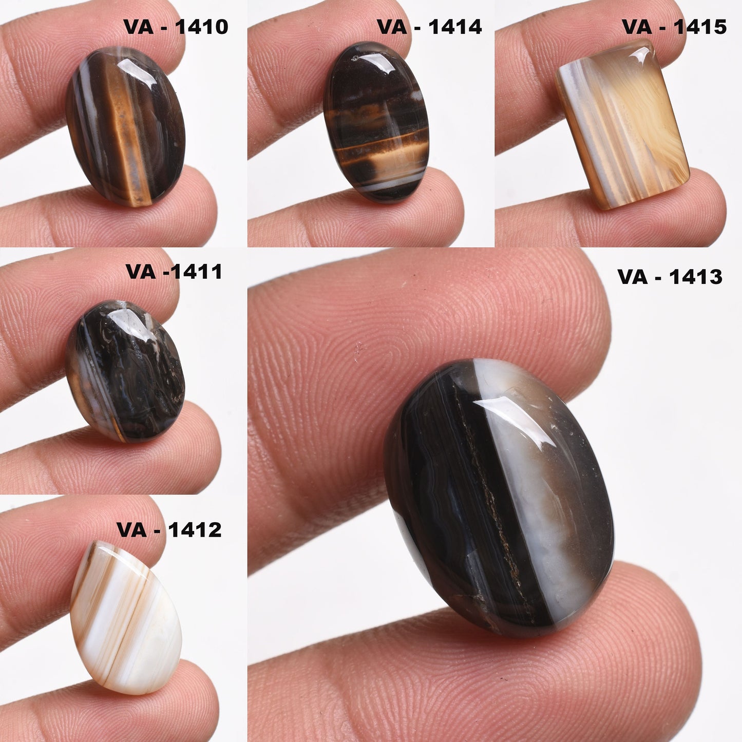 Natural Banded Onyx Stone in Multi Shape Loose Cabochons for Jewelry
