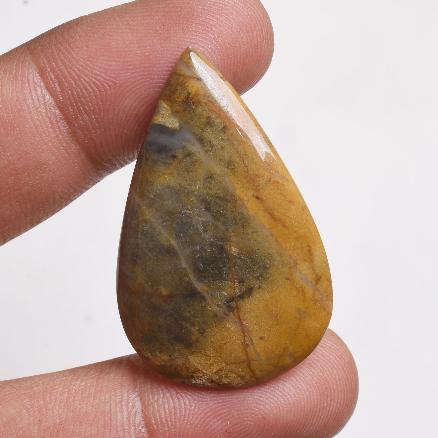 Yellow-Black Mango Jasper Cabochon - Mixed Shape Natural Gemstone, Wholesale Available
