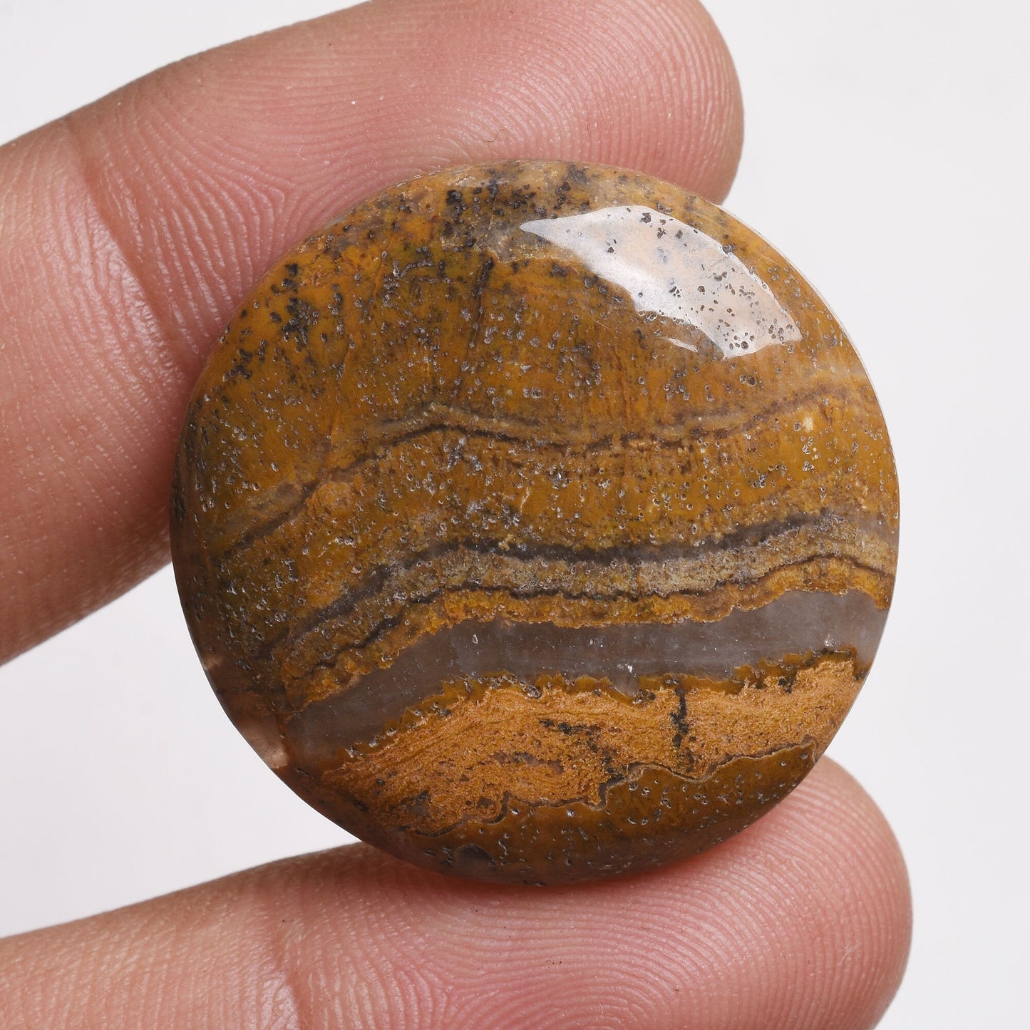 Yellow-Black Mango Jasper Cabochon - Mixed Shape Natural Gemstone, Wholesale Available