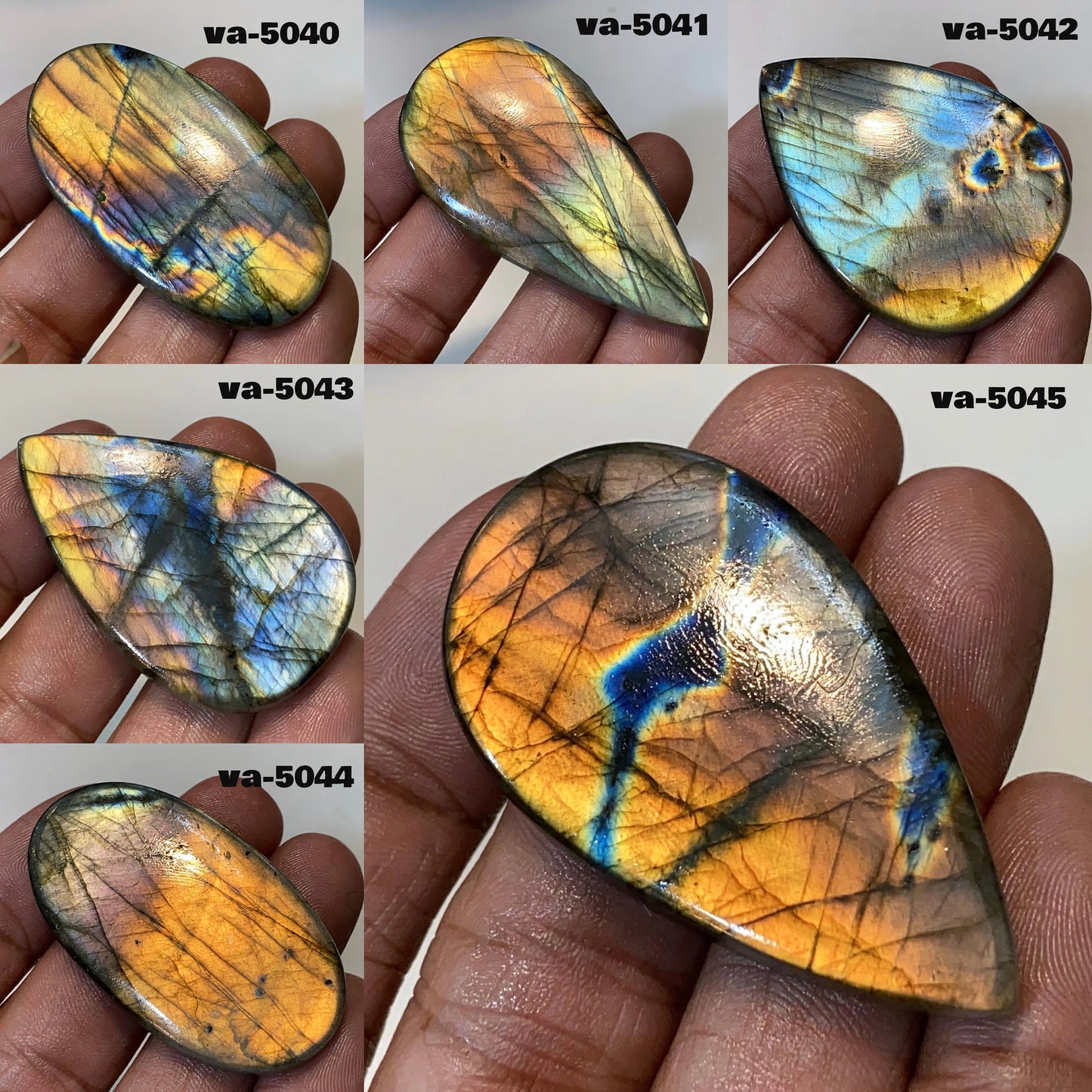 100% Natural Multi-Fire Labradorite Cabochon - Wholesale Loose Stone