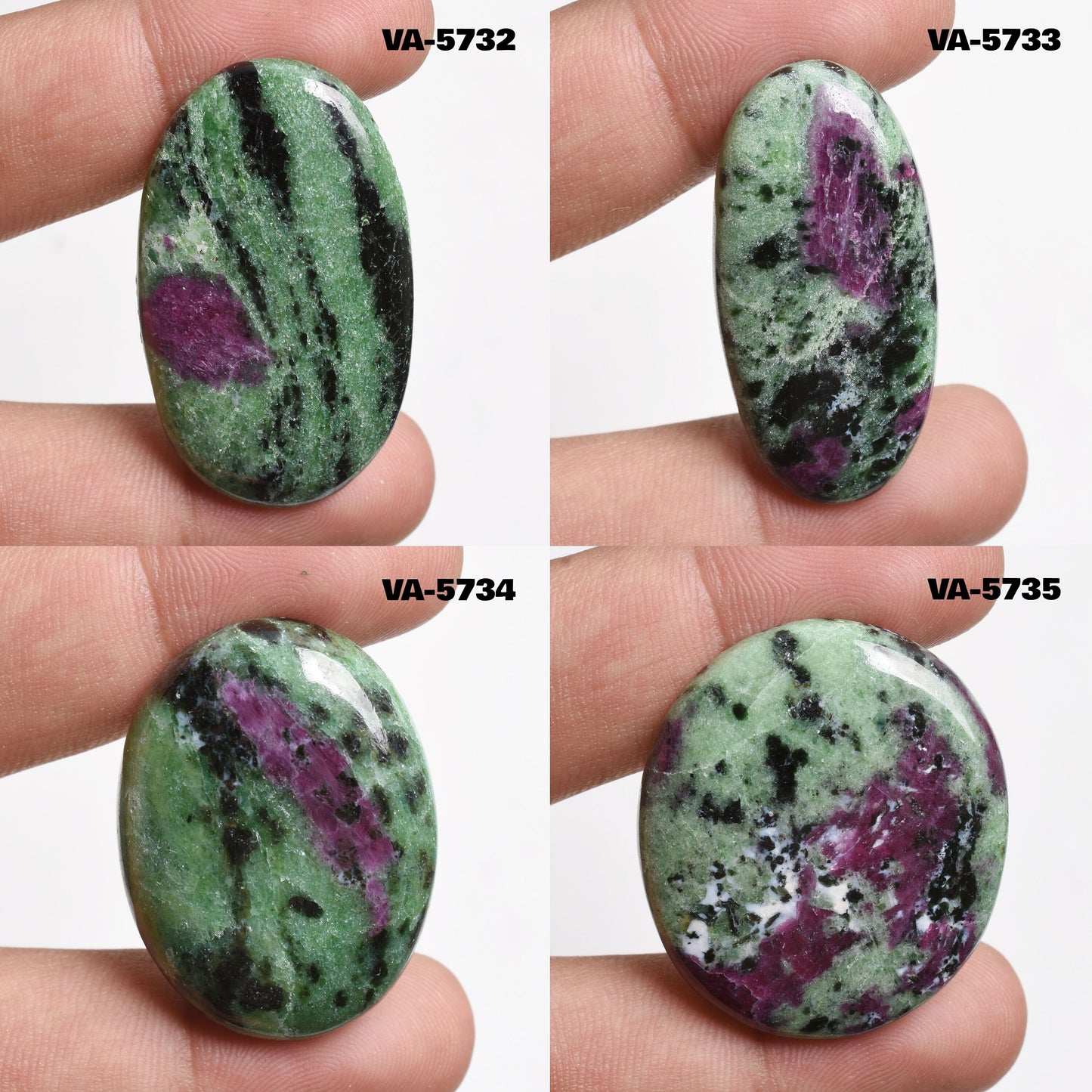 Amazing Natural Ruby Zoisite Cabochon - Green Ruby Zoisite, Round Loose Stone