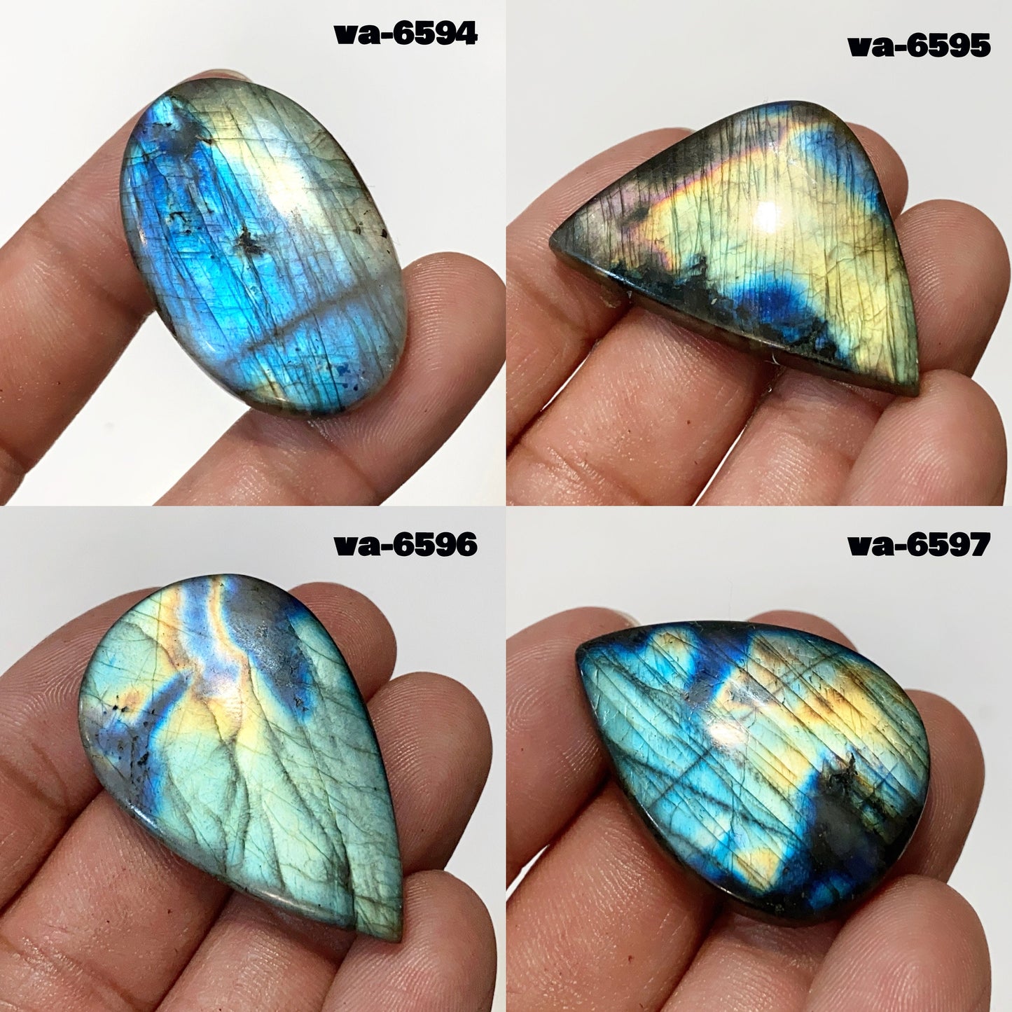 Top-Quality Rainbow Labradorite Cabochons - Oval, Pear & Fancy Shapes, Natural Hand-Polished Stones Wholesale
