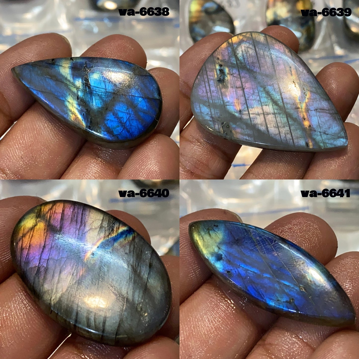 100% Natural Labradorite Cabochon - Fire Purple Blue AAA Labradorite Gemstone