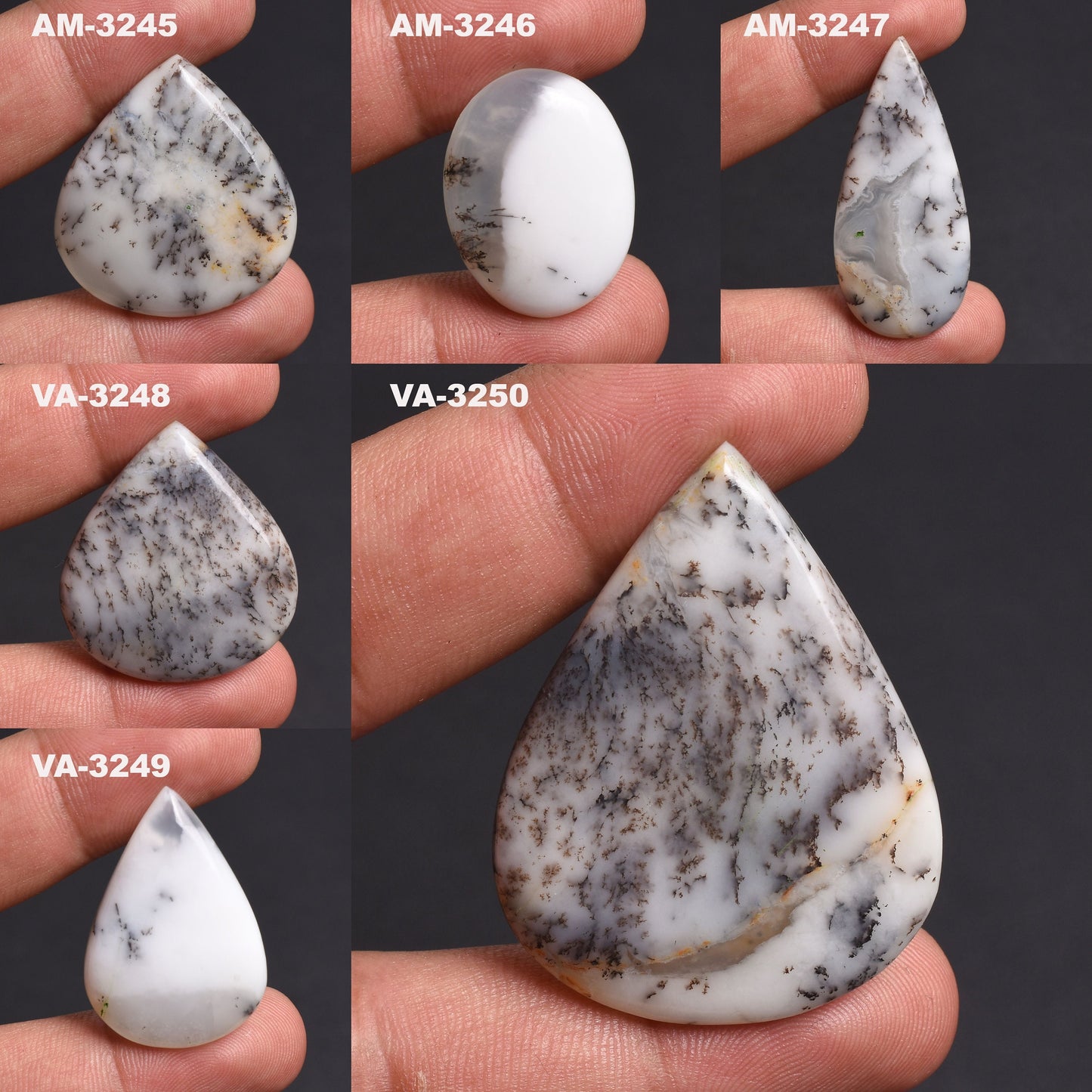 Natural Designer Dendrite Opal Cabochon - Mixed Shape Gemstone
