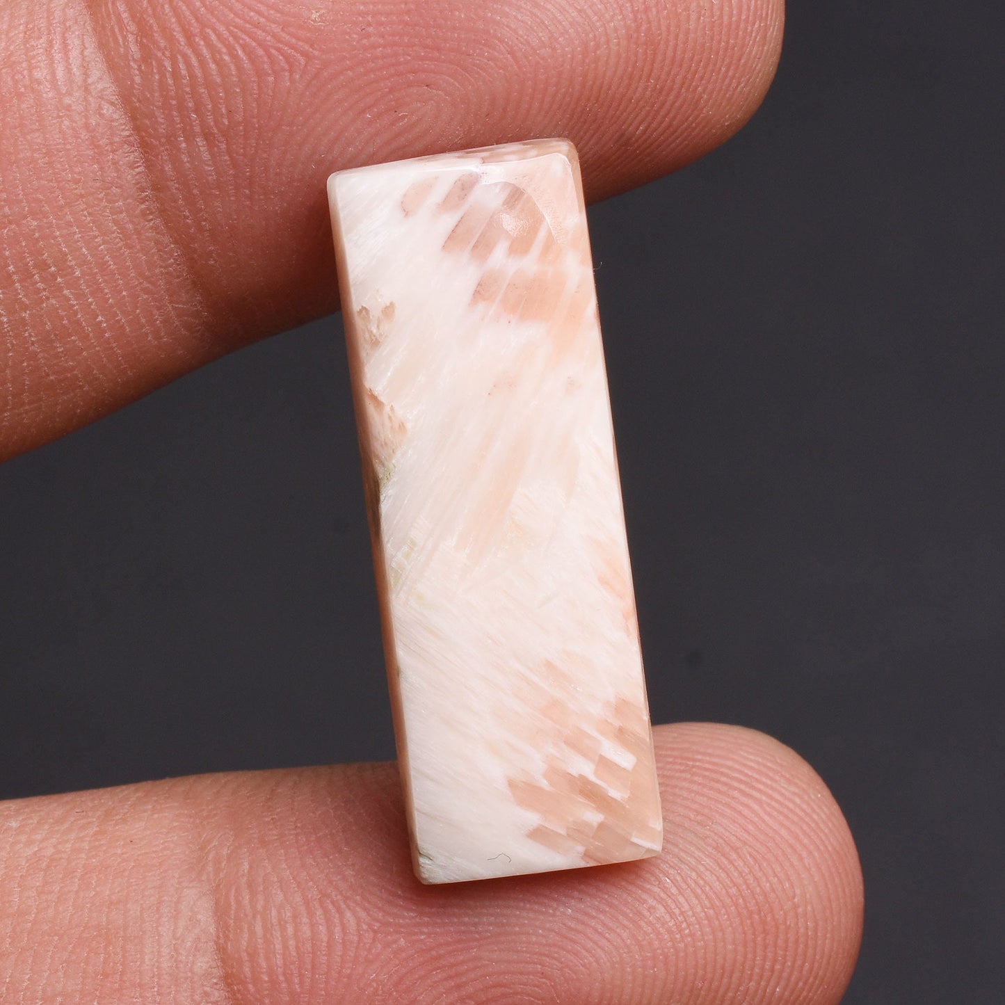 Natural Scolecite Gemstone – Genuine Handmade Scolecite Cabochon