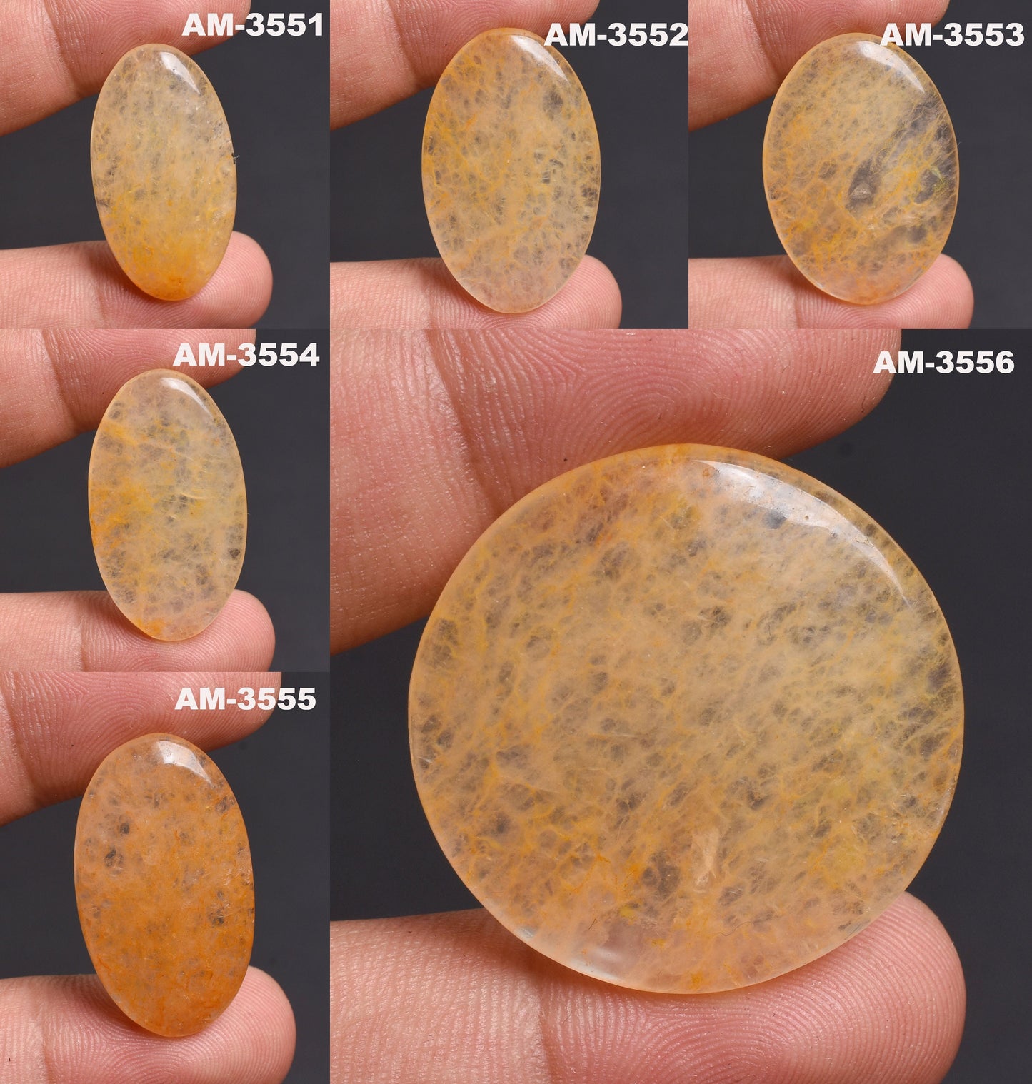 Orange Jade Cabochon - Oval Shaped Natural Smooth Polished Flat Back Gemstone